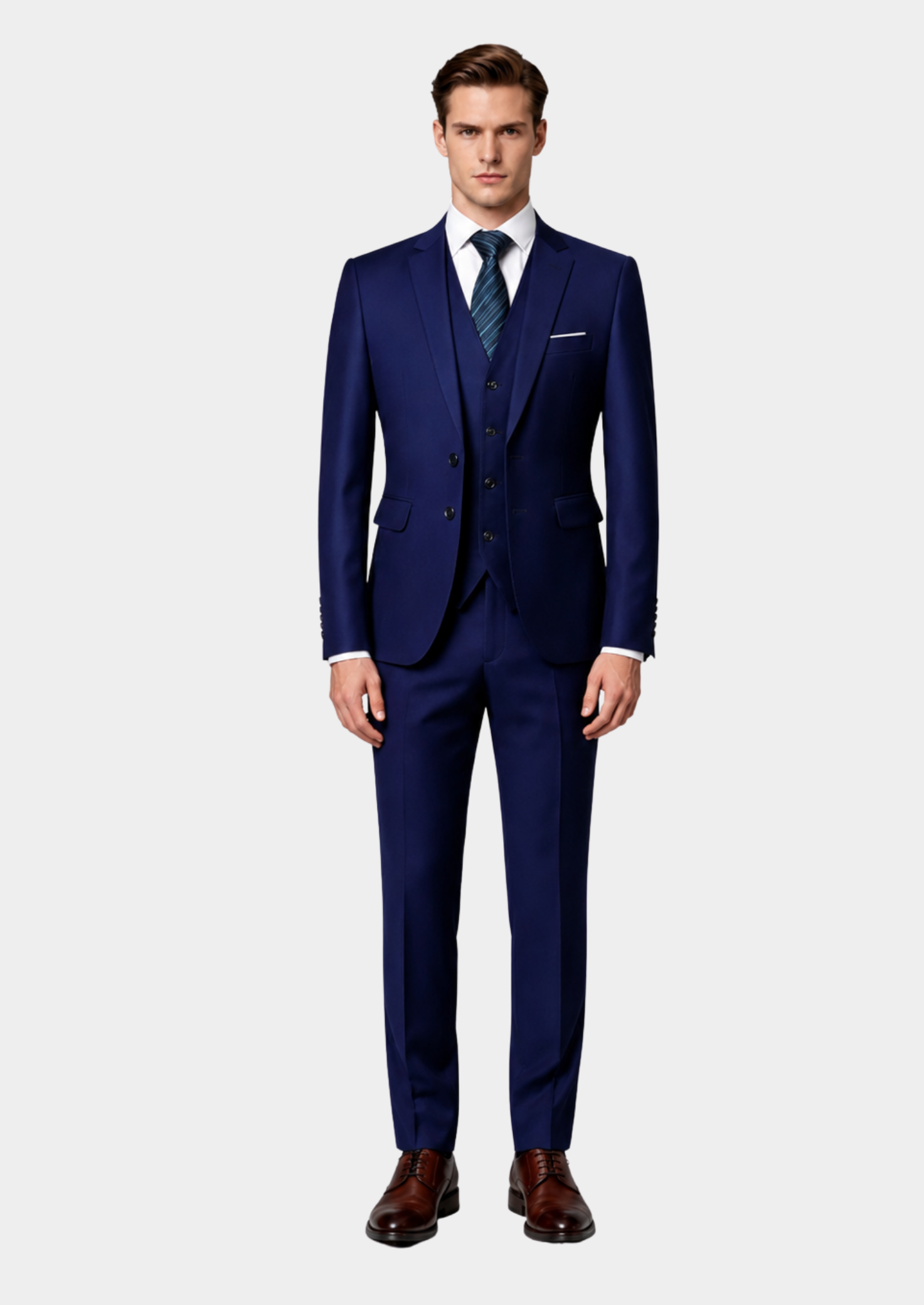 Men’s 3-Piece Slim Fit Suit with Single-Breasted Jacket