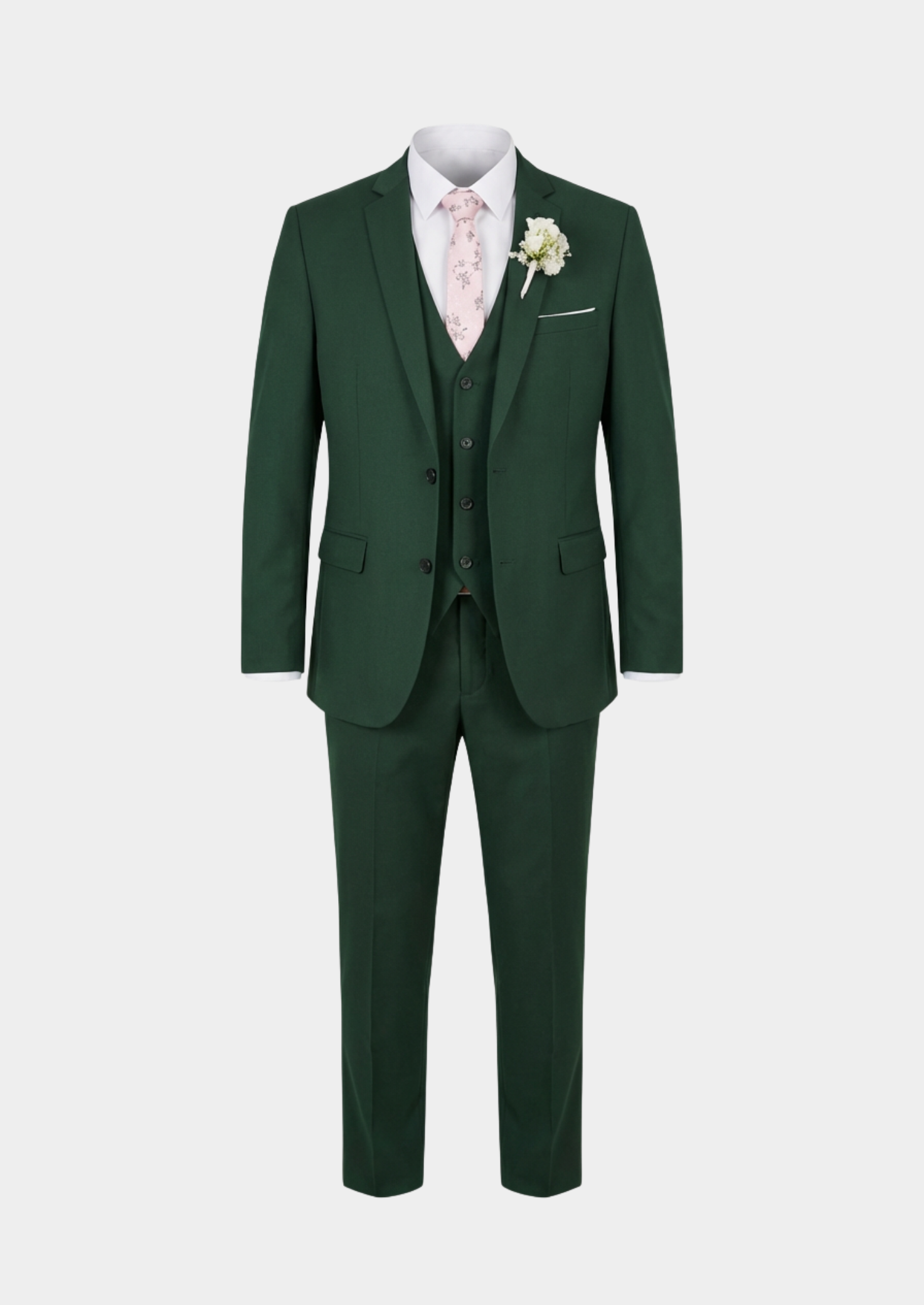 Men’s 3-Piece Suit with Blazer, Waistcoat, and Tailored Trousers