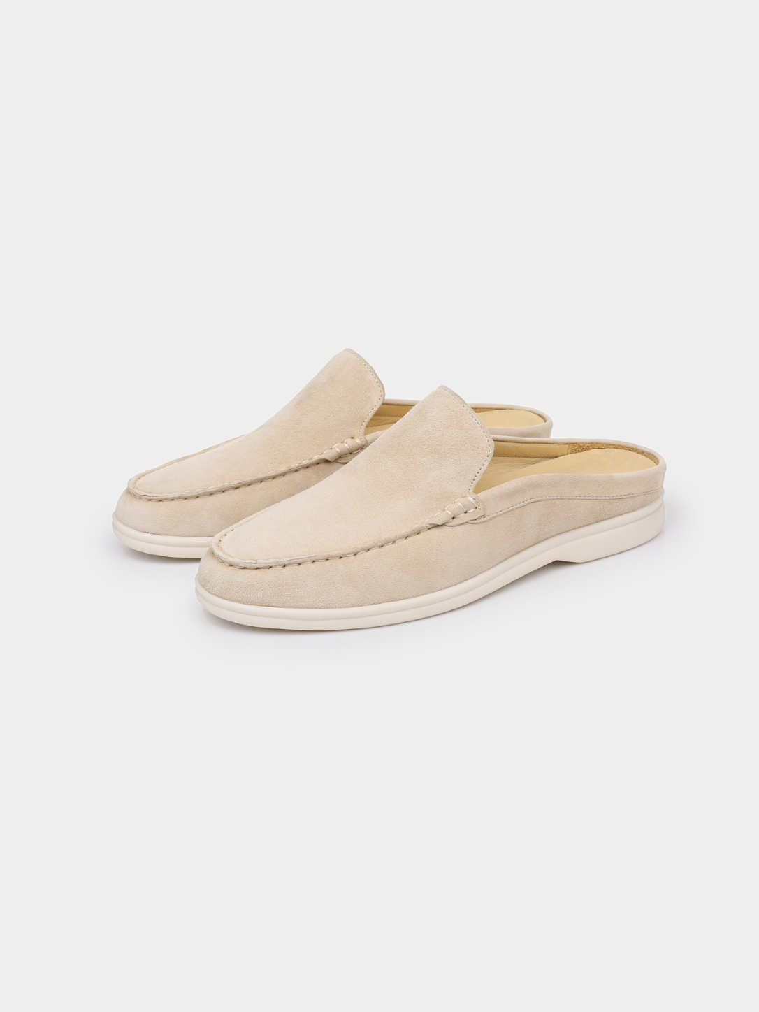 Men’s Backless Loafers with Contrast Sole