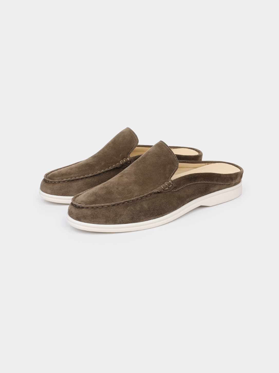Men’s Backless Loafers with Contrast Sole
