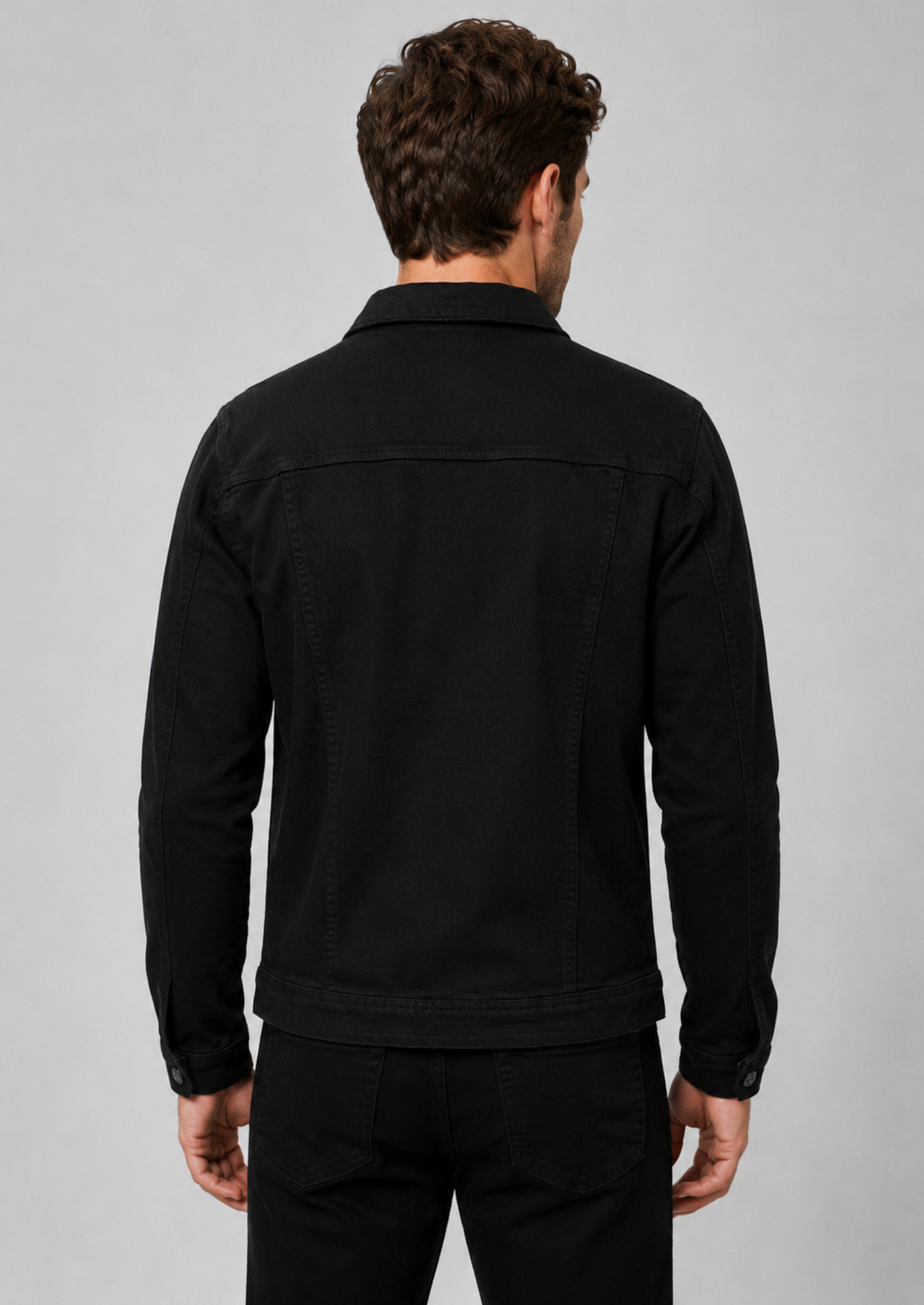 Men’s Denim Jacket with Button Front and Chest Pockets