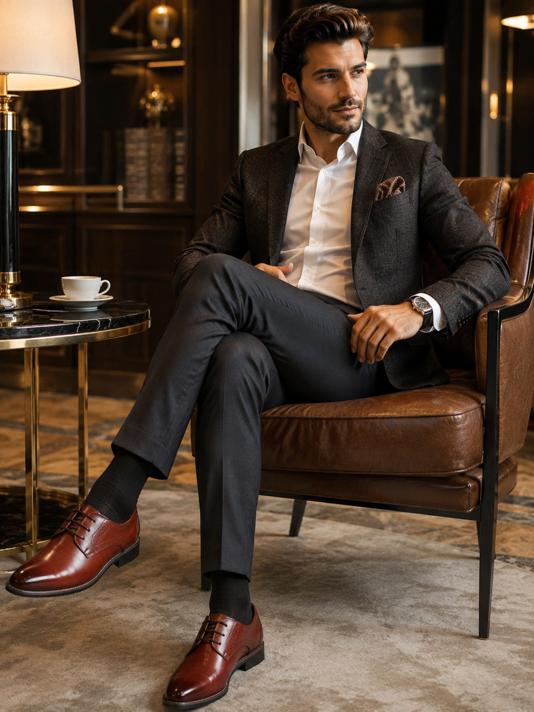 Men’s Derby Shoes with Lace-Up Closure