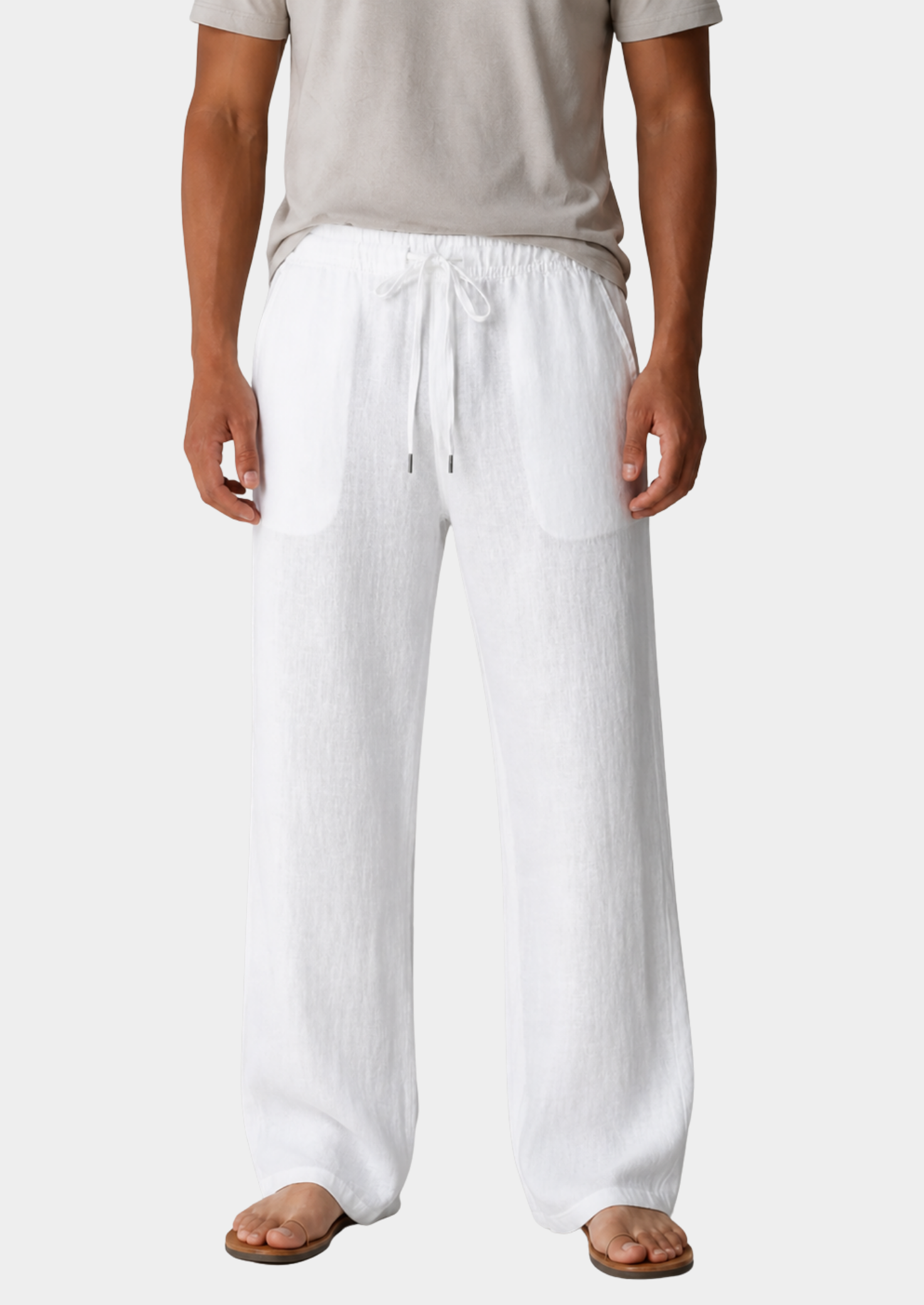 Men’s Drawstring Waist Straight Leg Pants
