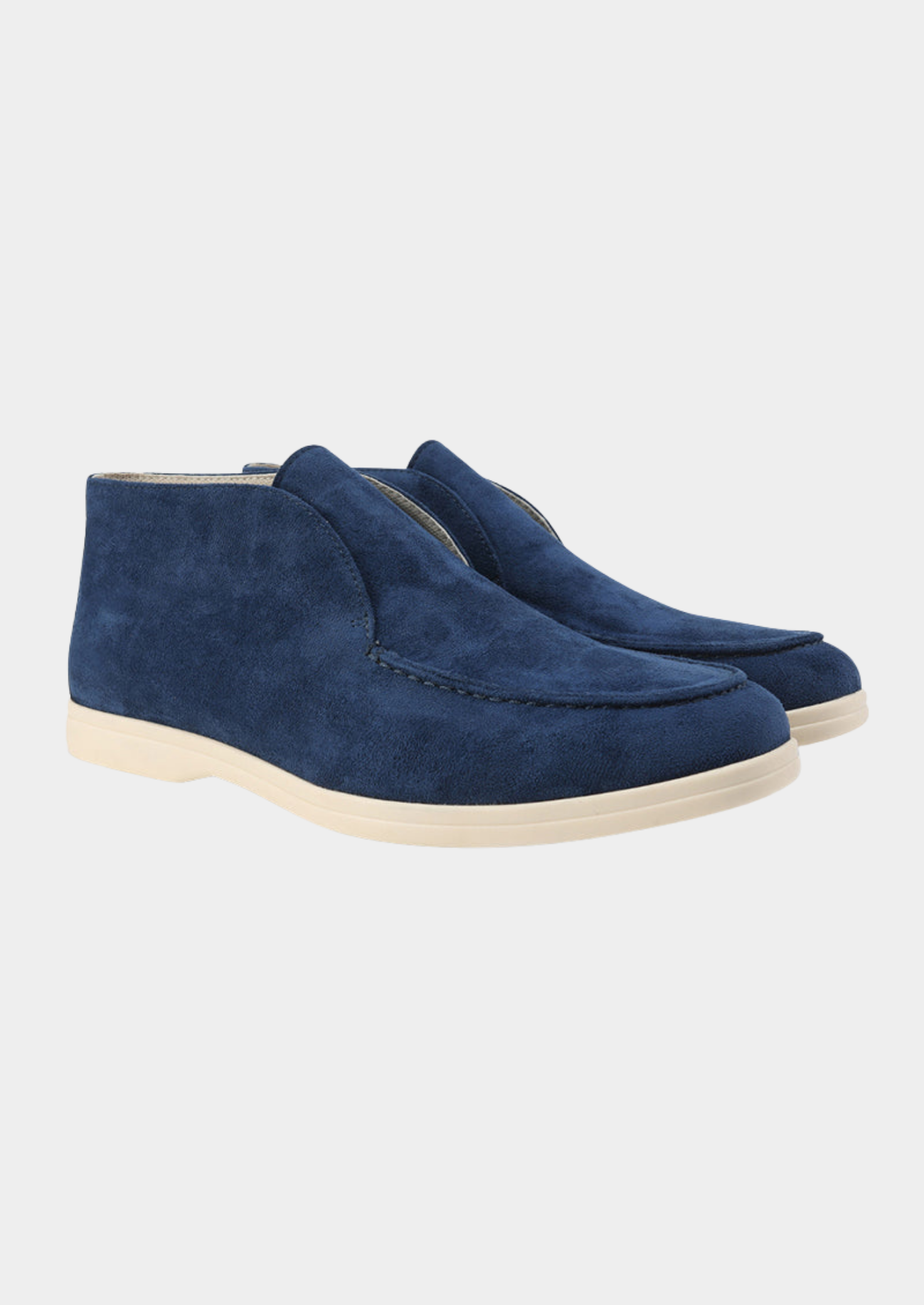 Men’s High Suede Slip-On Loafers with Contrast Sole