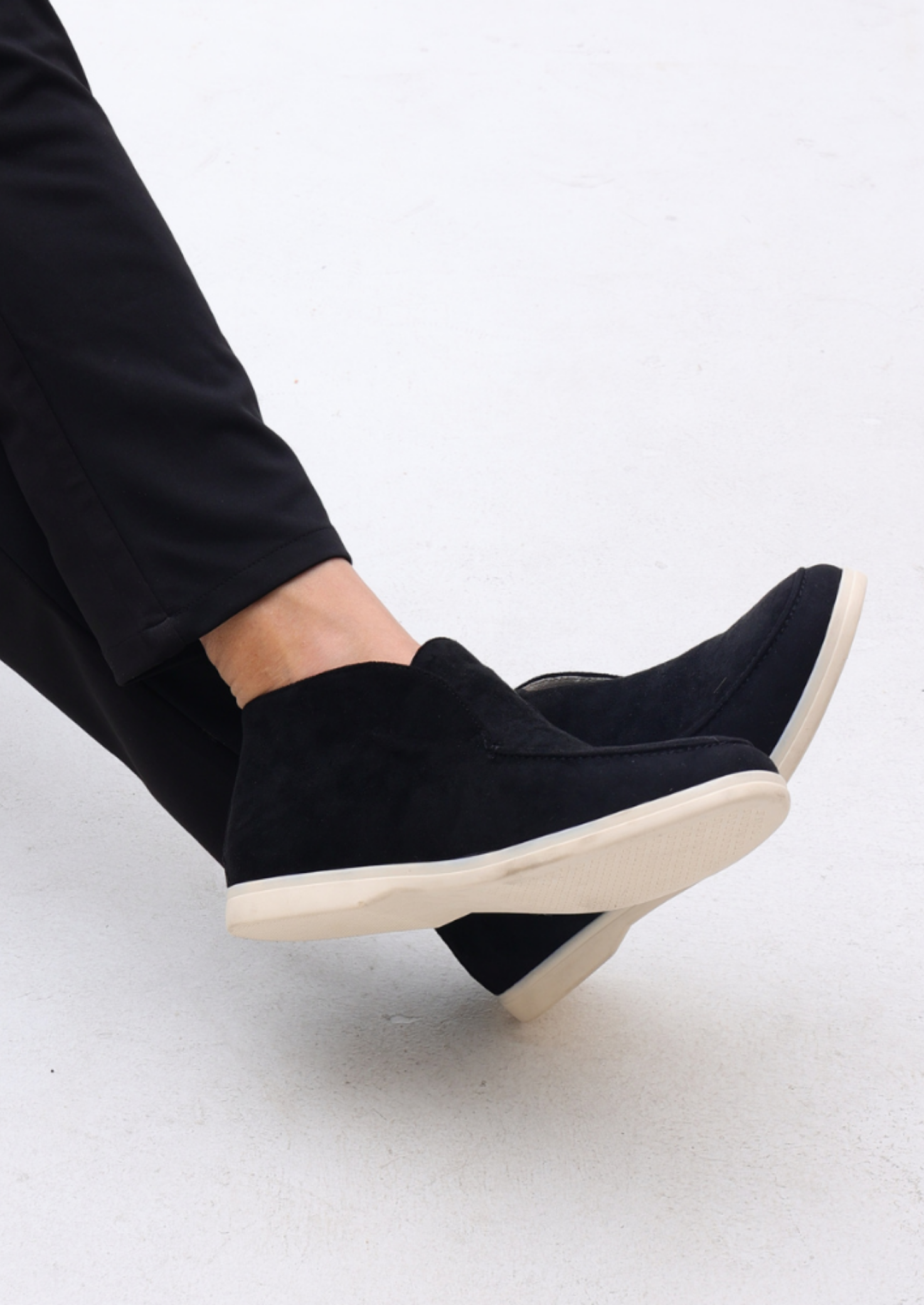 Men’s High Suede Slip-On Loafers with Contrast Sole