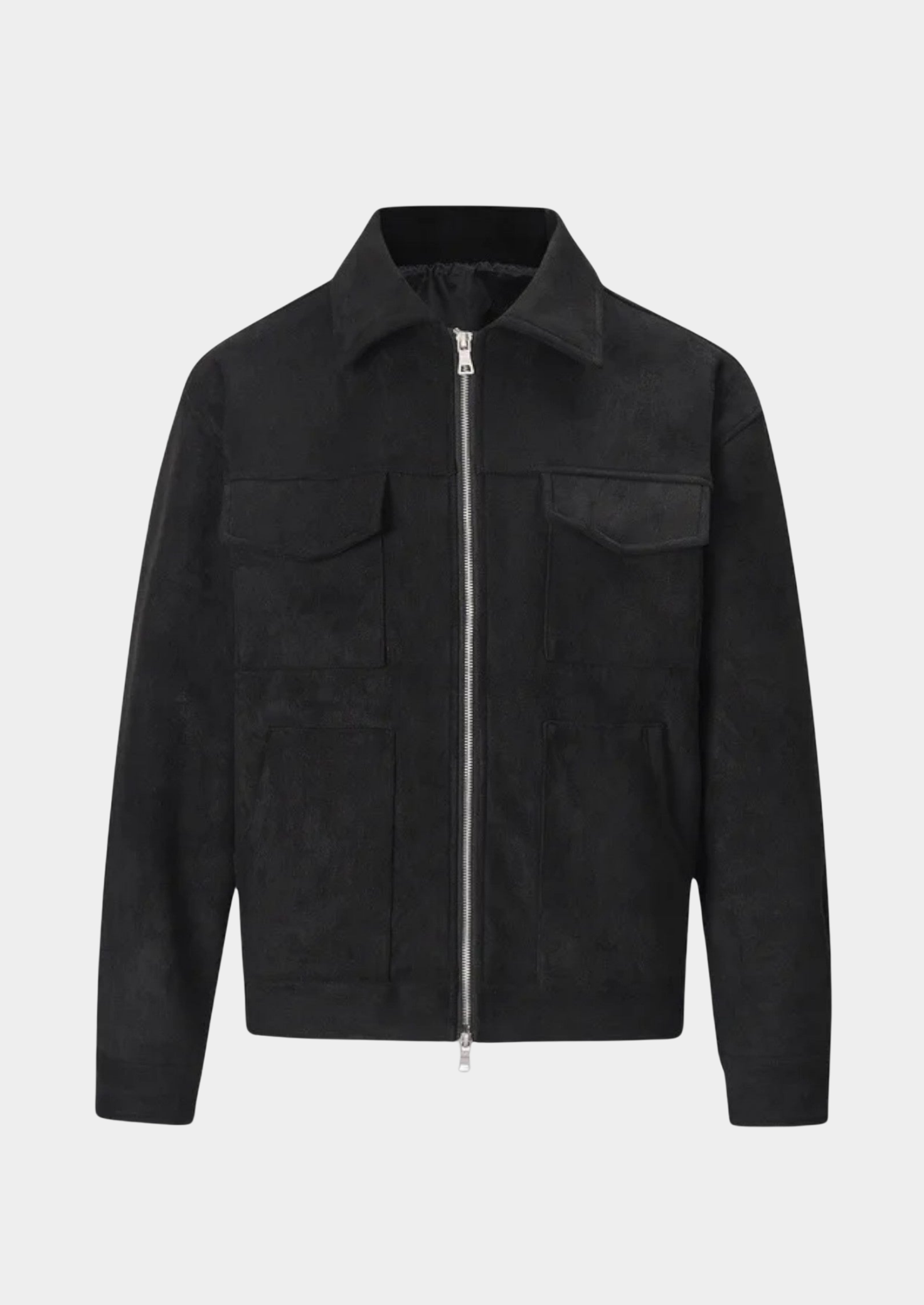 Men’s Jacket with Textured Finish and Button Front