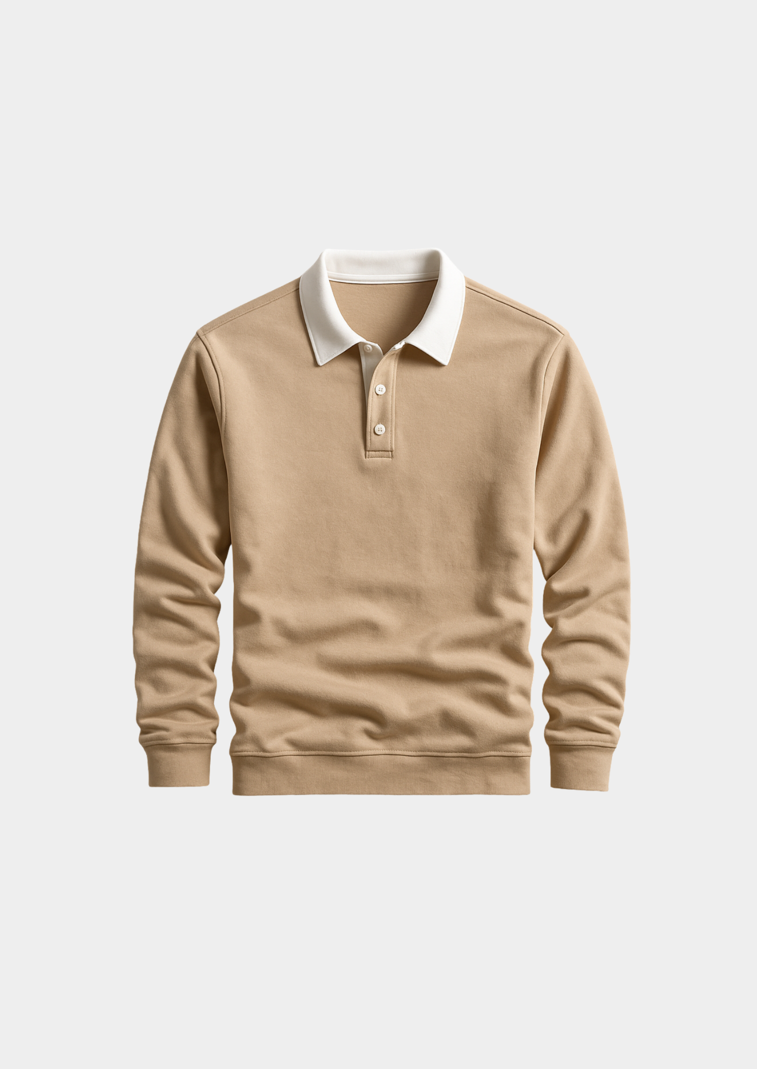 Men’s Knit Polo Shirt with Collar and Button Placket