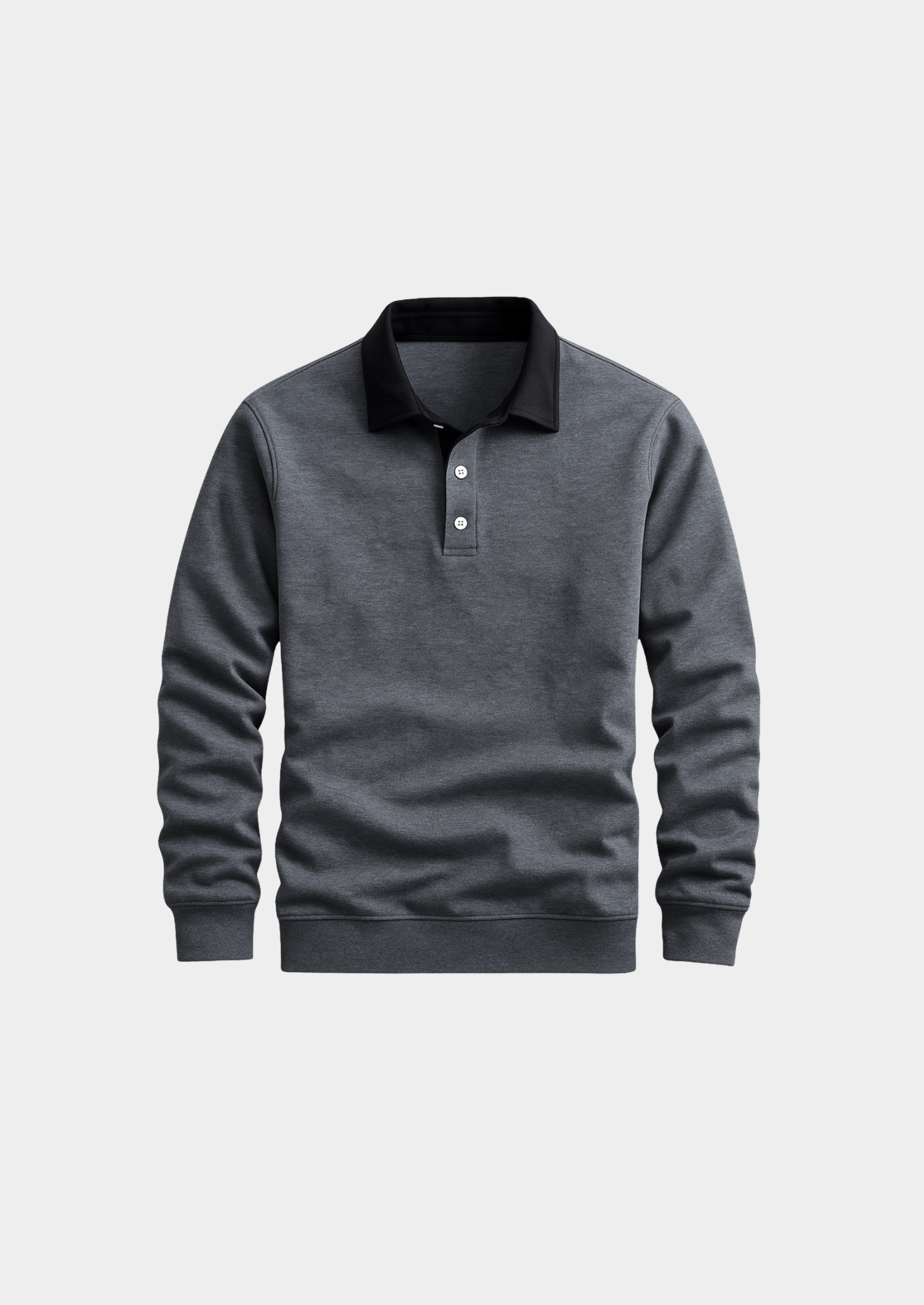 Men’s Knit Polo Shirt with Collar and Button Placket