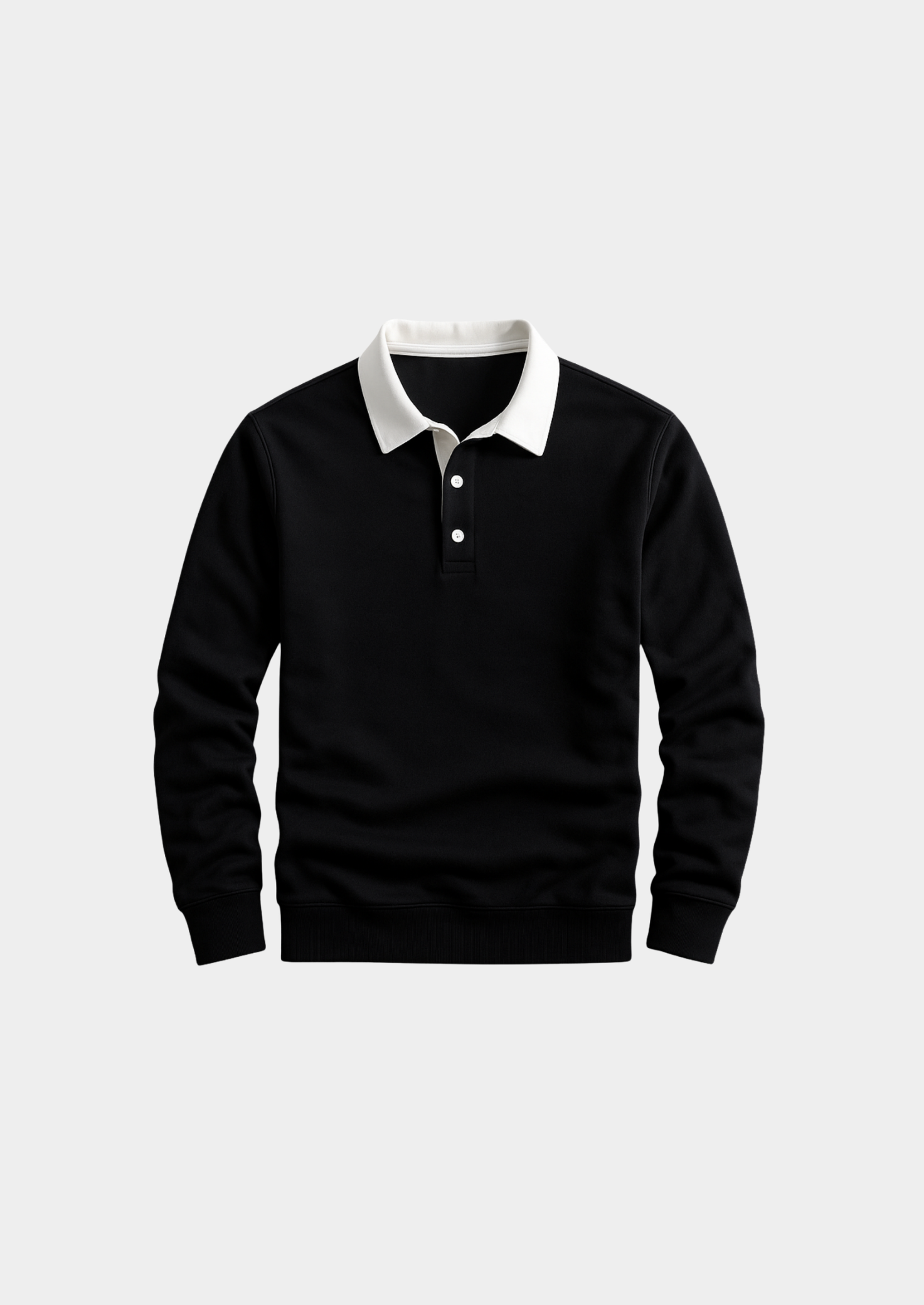 Men’s Knit Polo Shirt with Collar and Button Placket