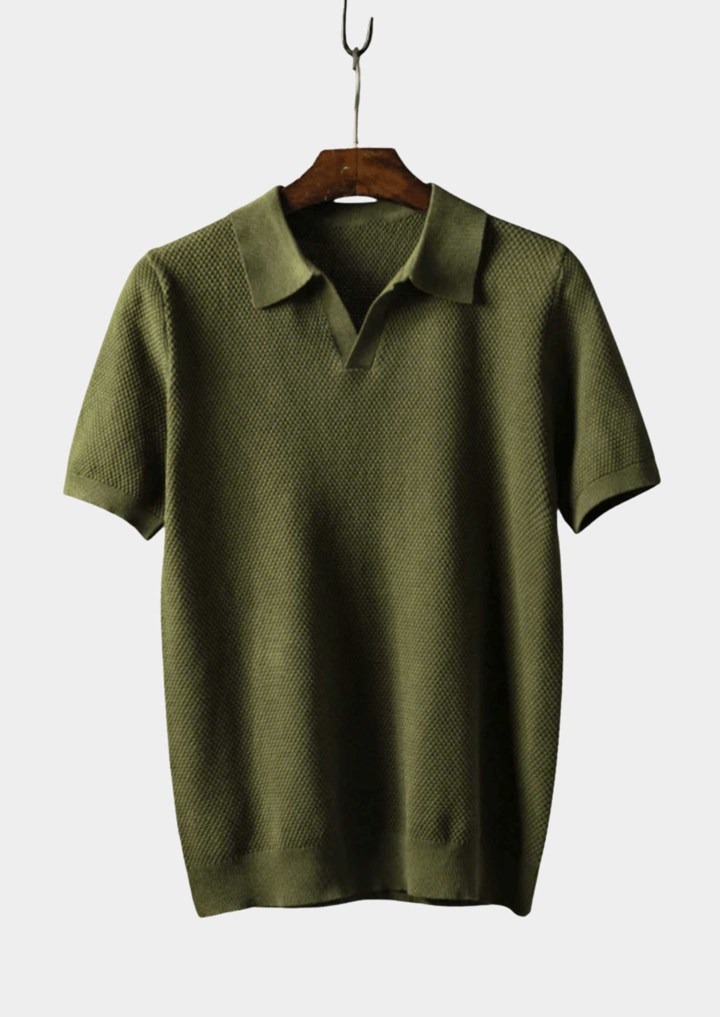 Men’s Knit Polo Shirt with Collar and Short Sleeves
