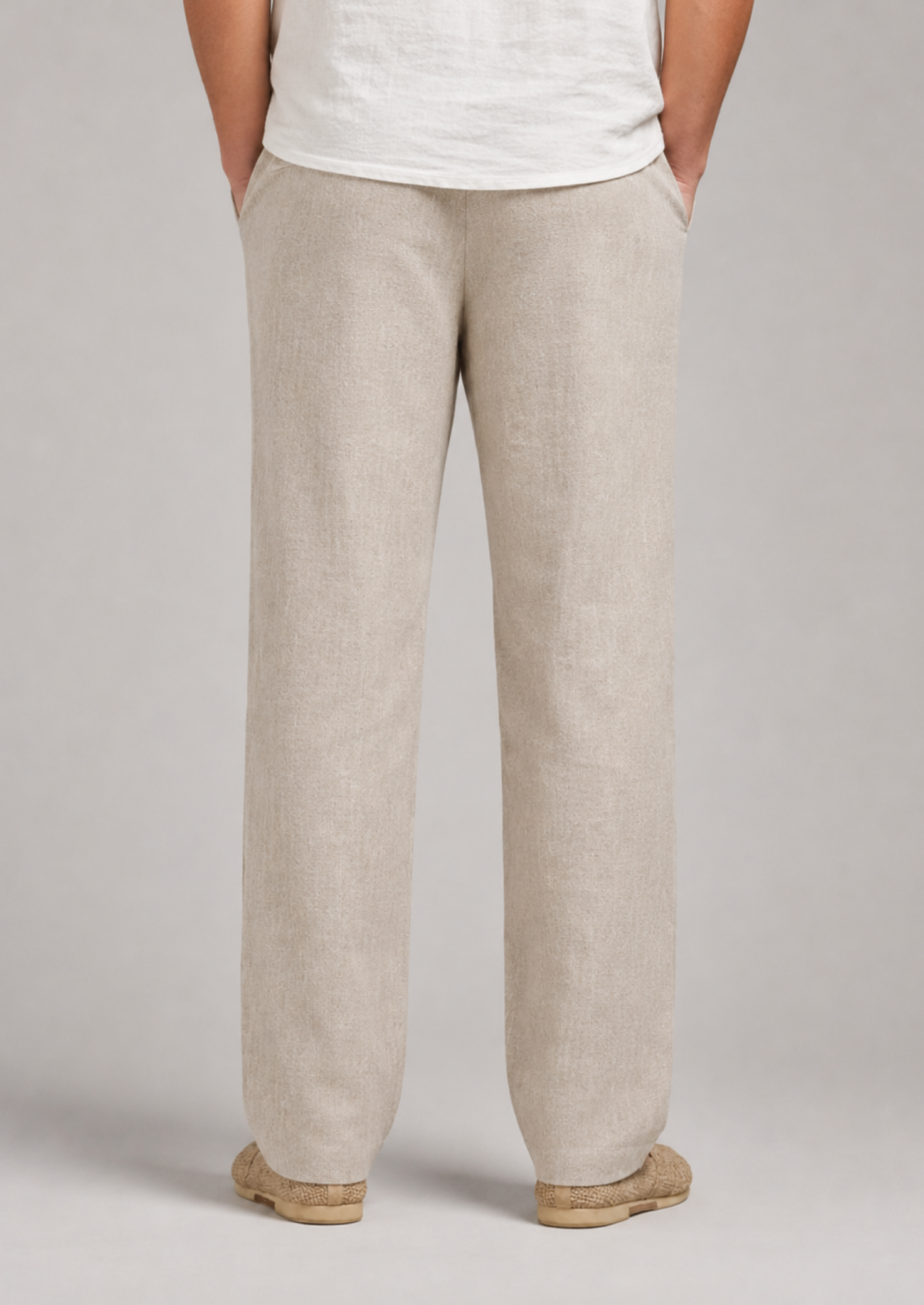 Men’s Lightweight Linen Pants with Straight Leg and Relaxed Fit