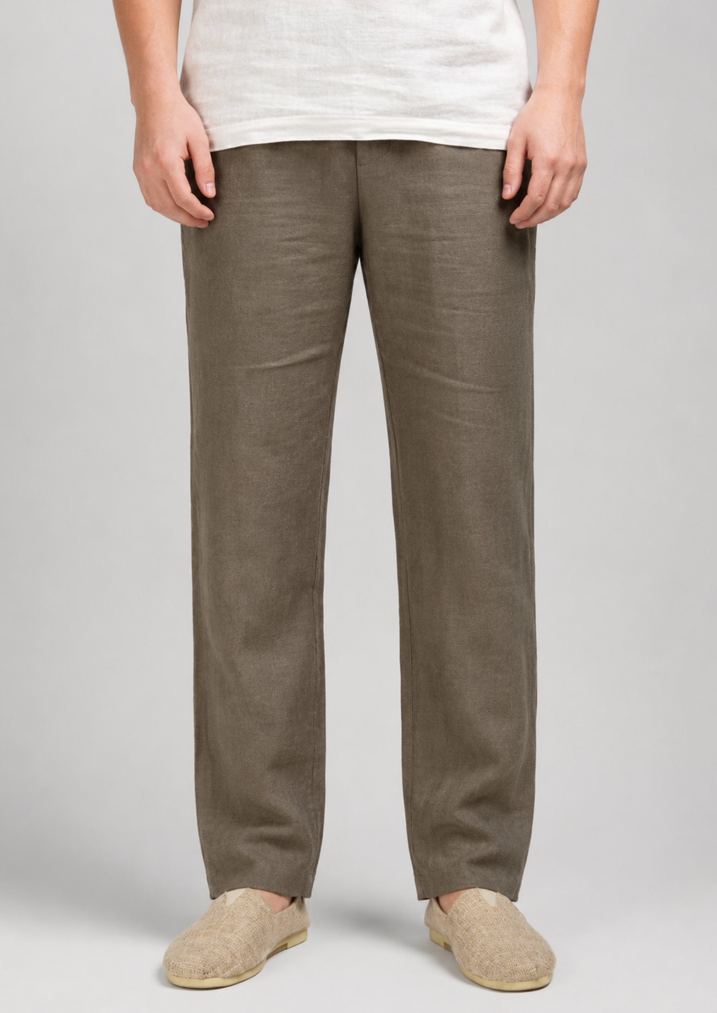 Men’s Lightweight Linen Pants with Straight Leg and Relaxed Fit