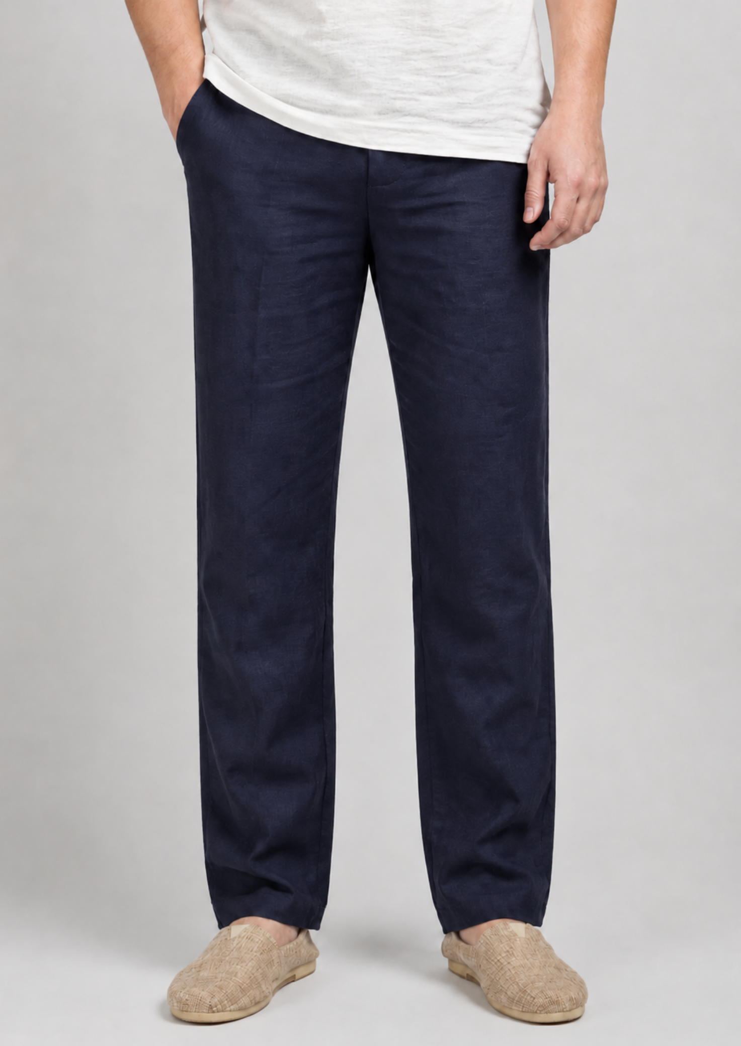 Men’s Lightweight Linen Pants with Straight Leg and Relaxed Fit