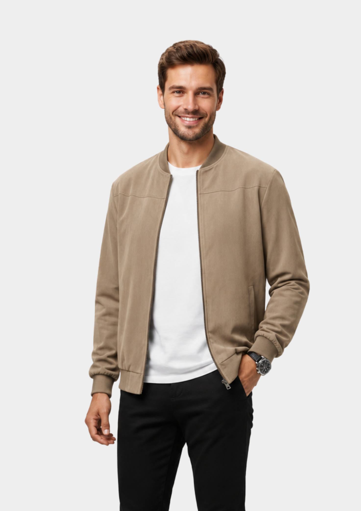 Men’s Lightweight Summer Bomber Jacket with Zip Front