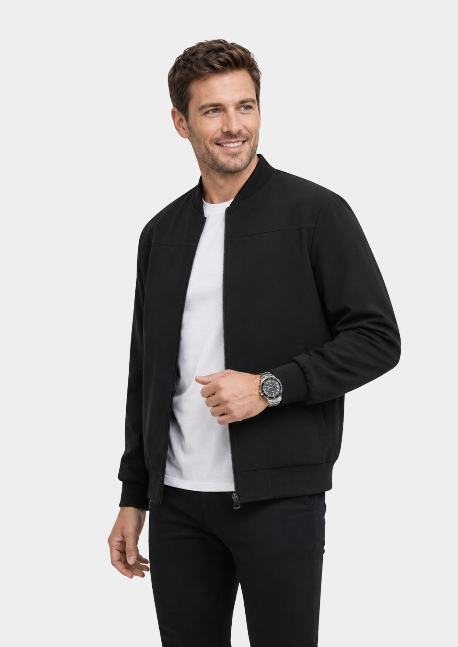Men’s Lightweight Summer Bomber Jacket with Zip Front
