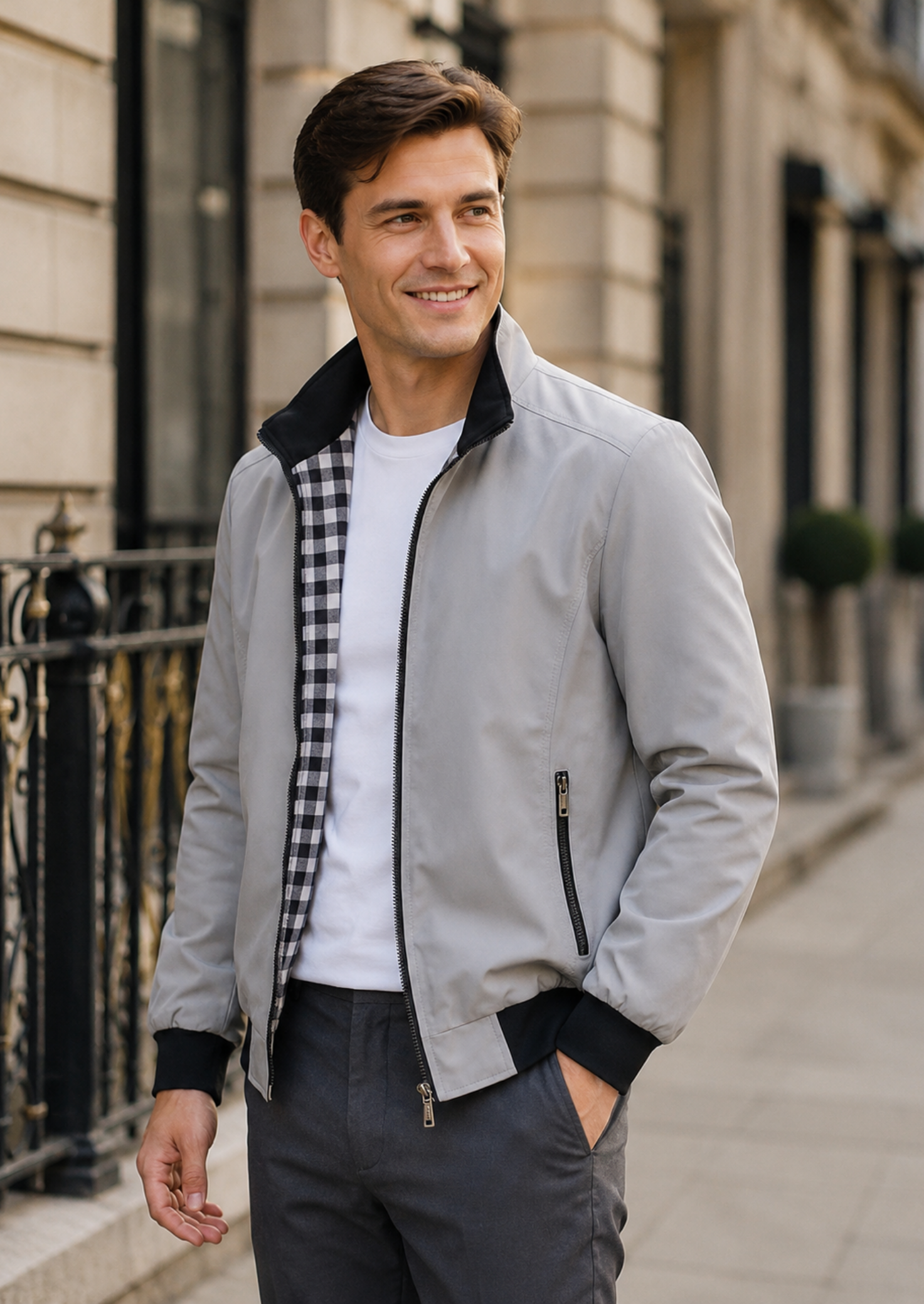 Men’s Lightweight Summer Jacket with Zip Front