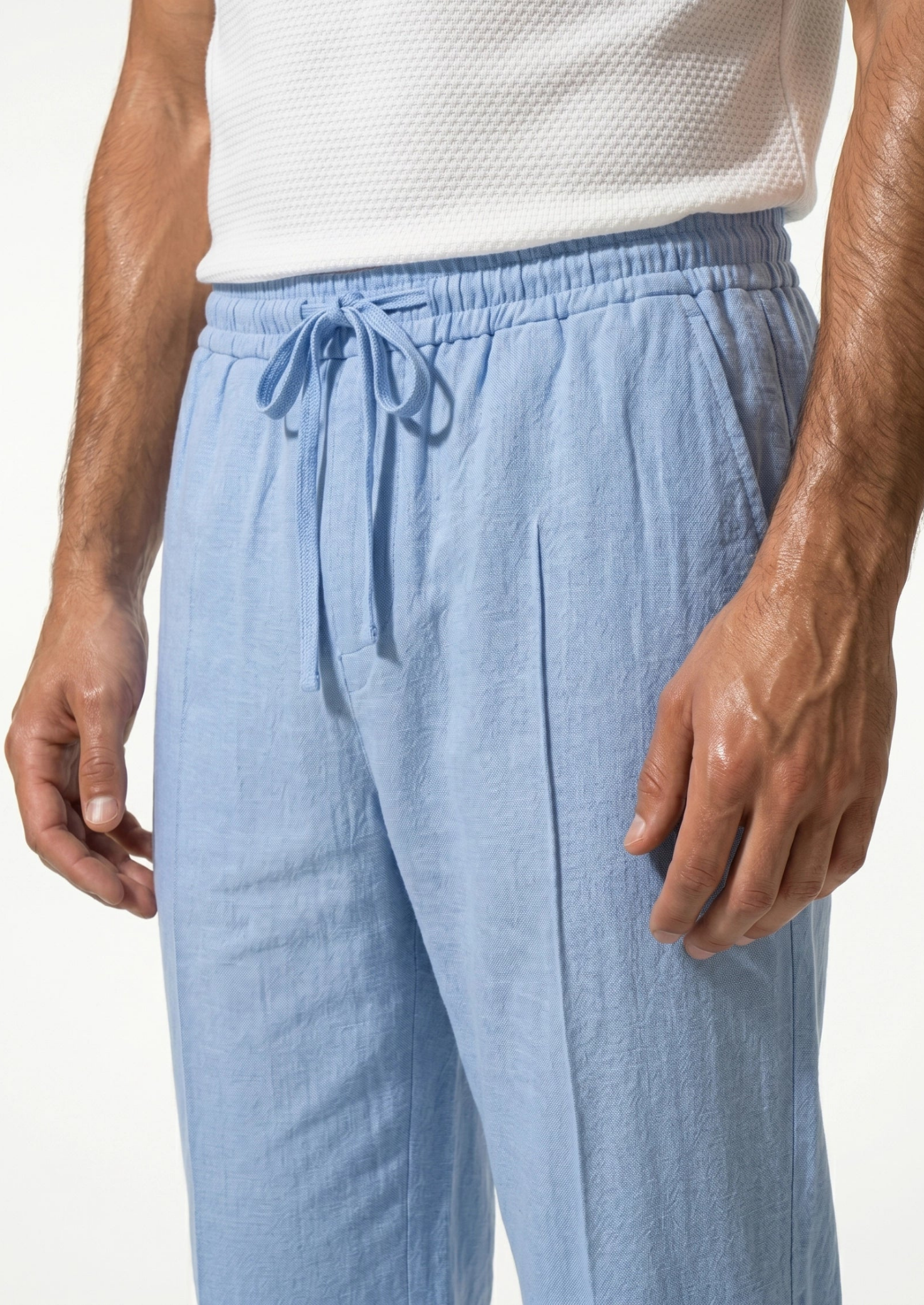 Men’s Linen Trousers with Drawstring Waist