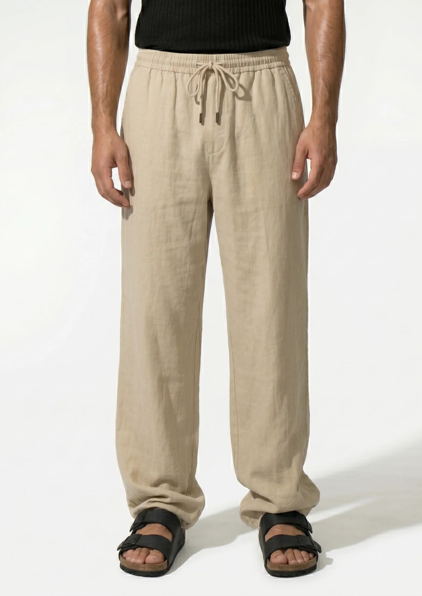 Men’s Linen Trousers with Drawstring Waist