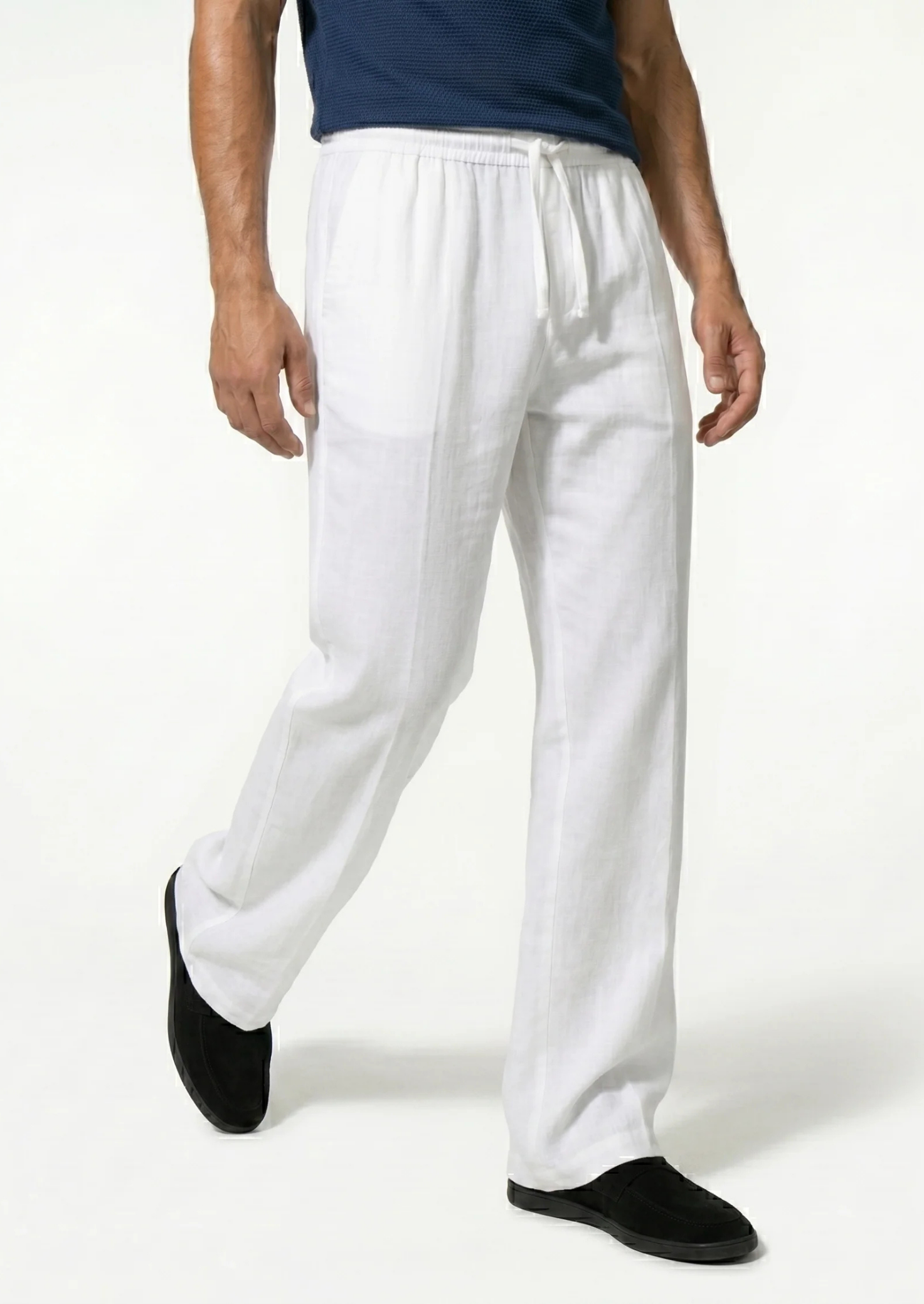 Men’s Linen Trousers with Drawstring Waist