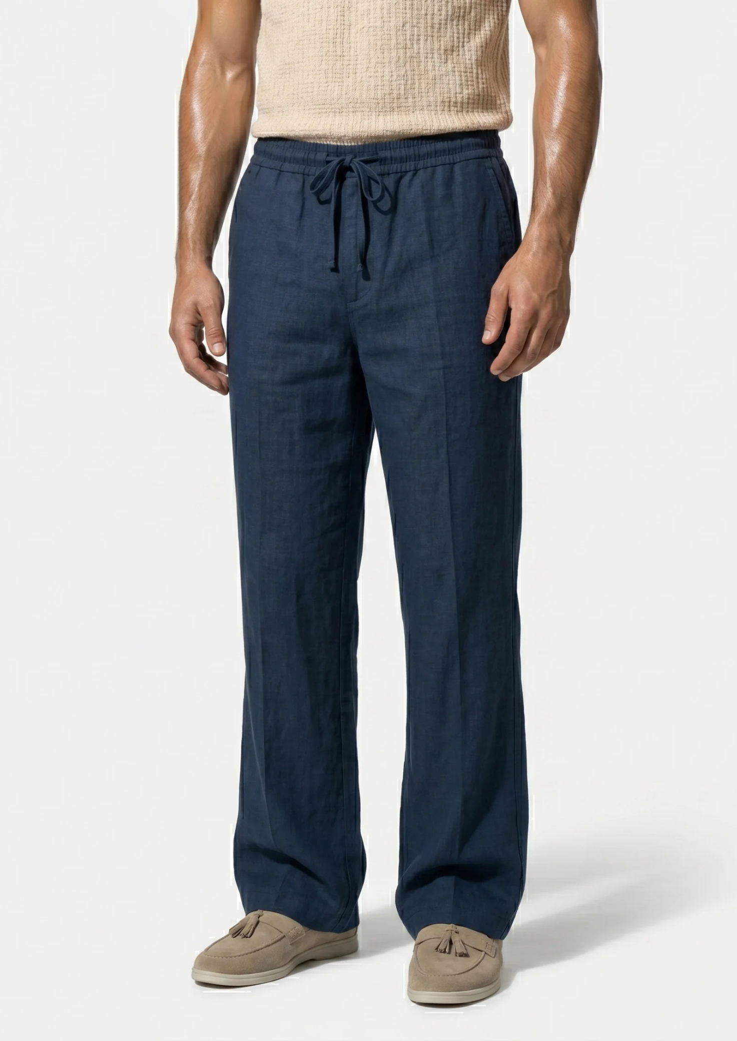 Men’s Linen Trousers with Drawstring Waist