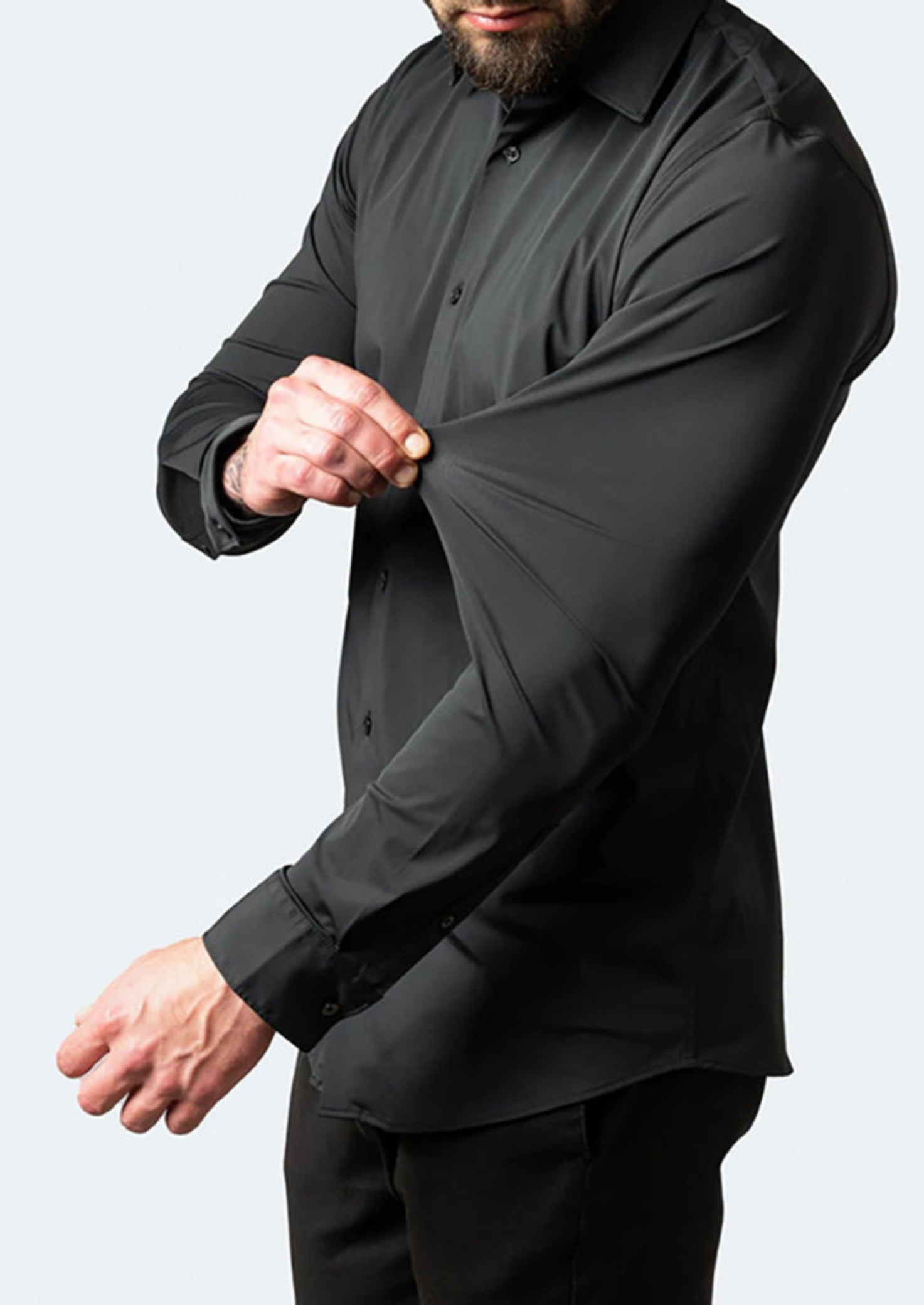 Men’s Long Sleeve Dress Shirt with Button Front and Collar