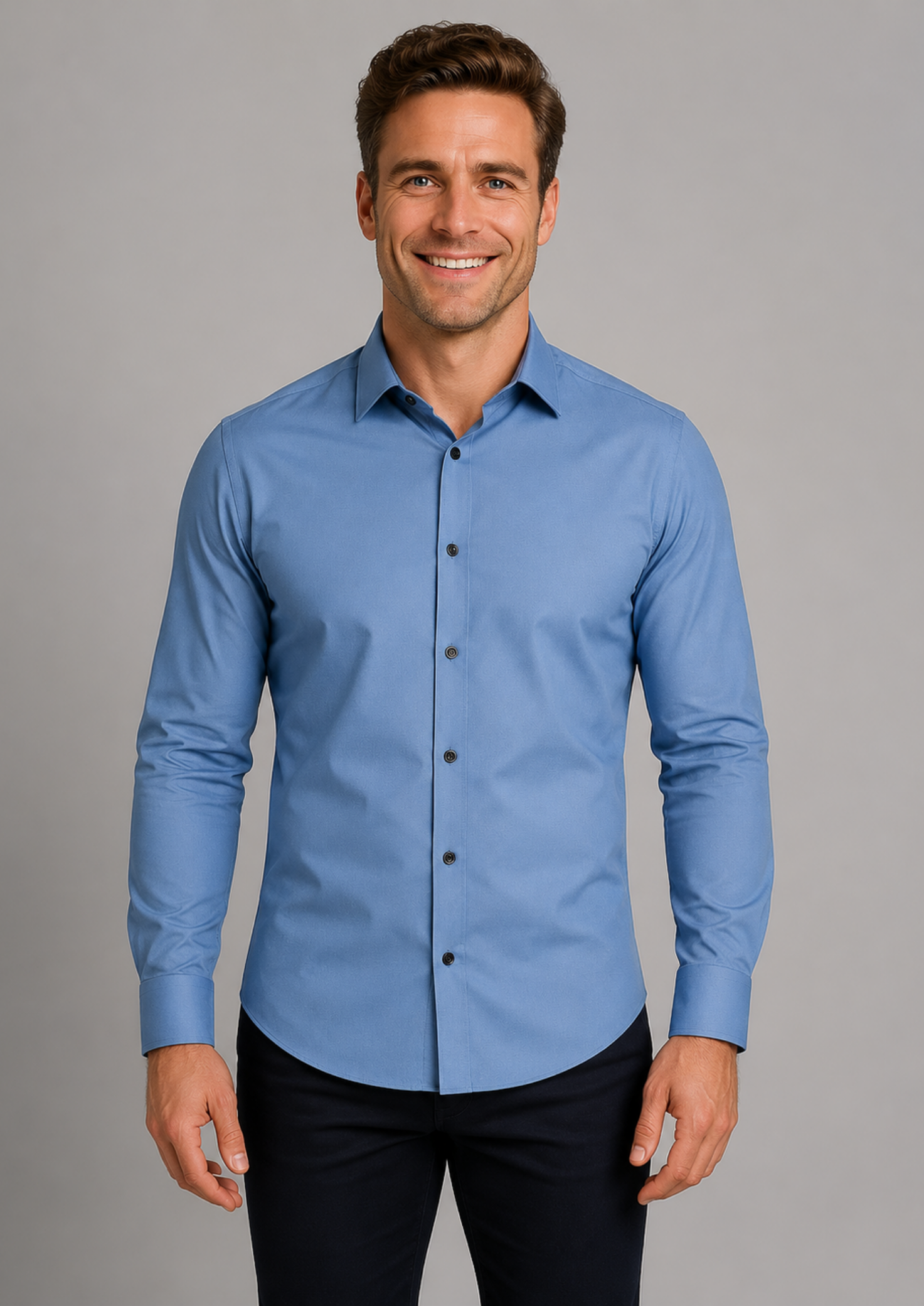 Men’s Long Sleeve Shirt with Button Closure