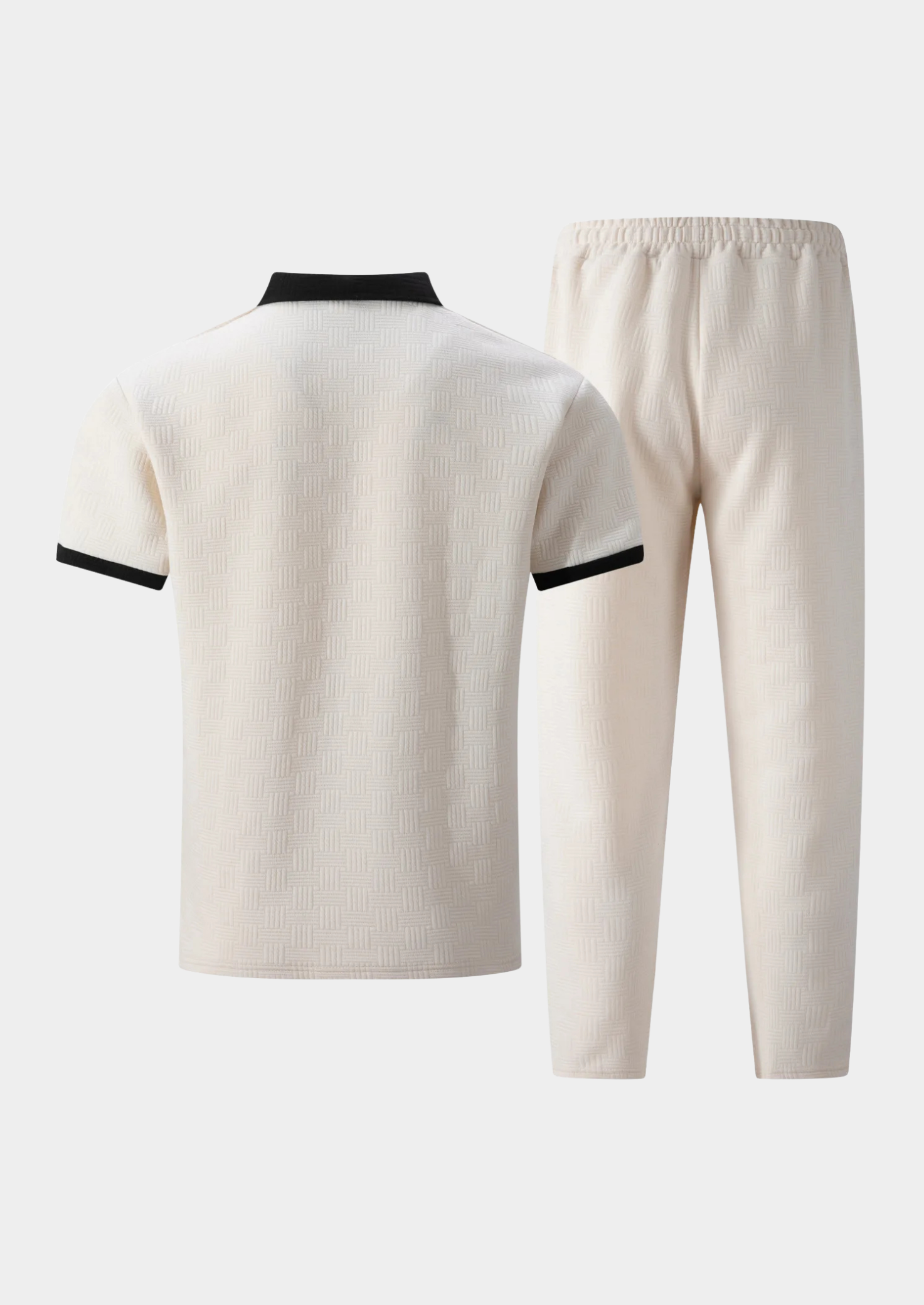 Men’s Polo Shirt and Pants Set with Colour Block Design