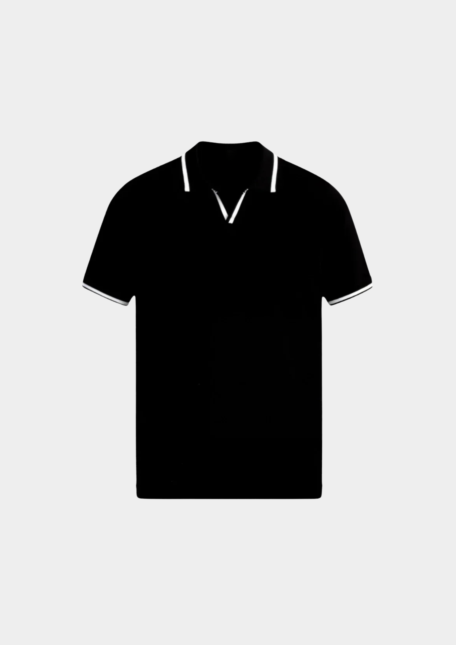 Men’s Polo Shirt with Contrast Trim and Button Placket