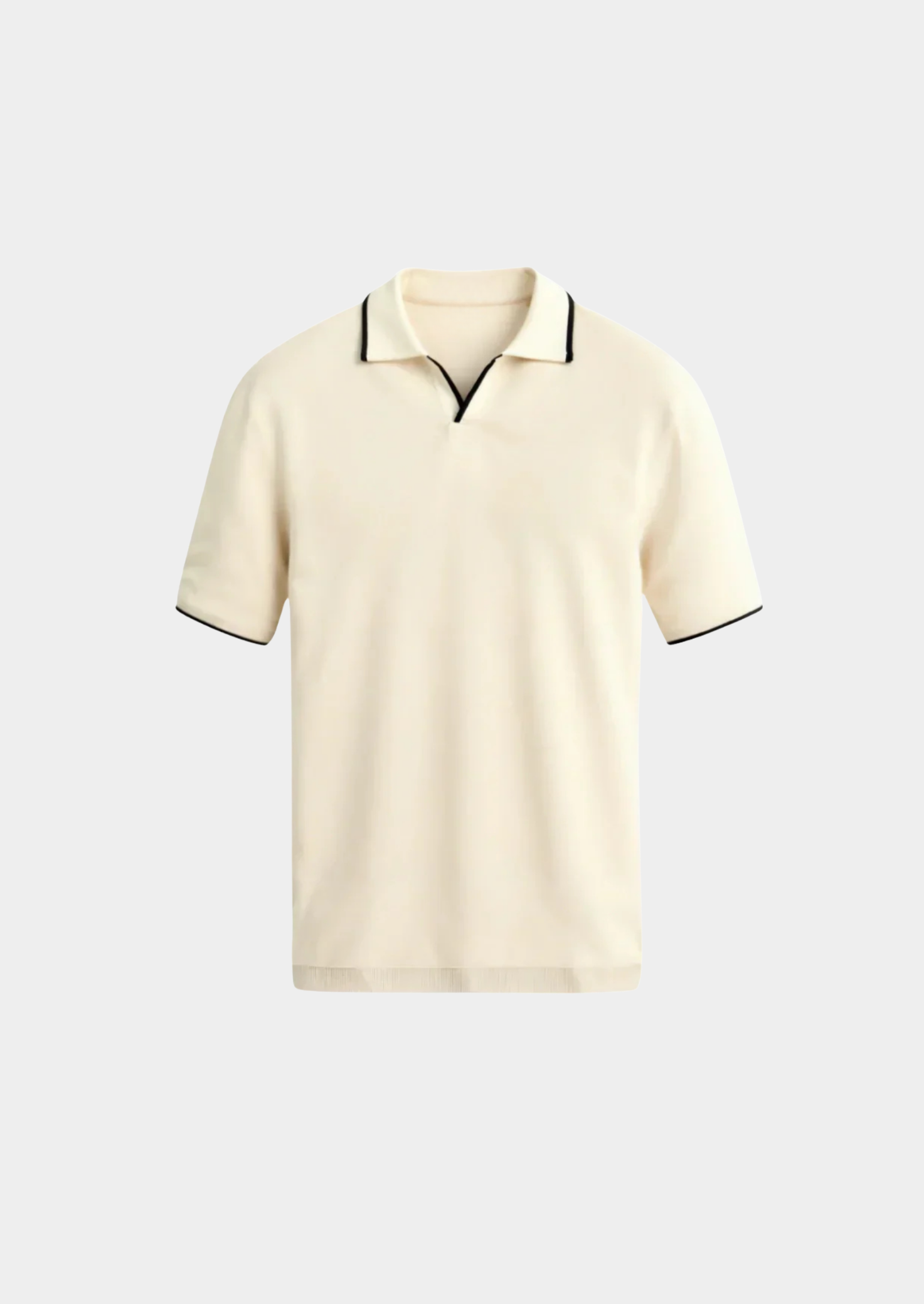 Men’s Polo Shirt with Contrast Trim and Button Placket