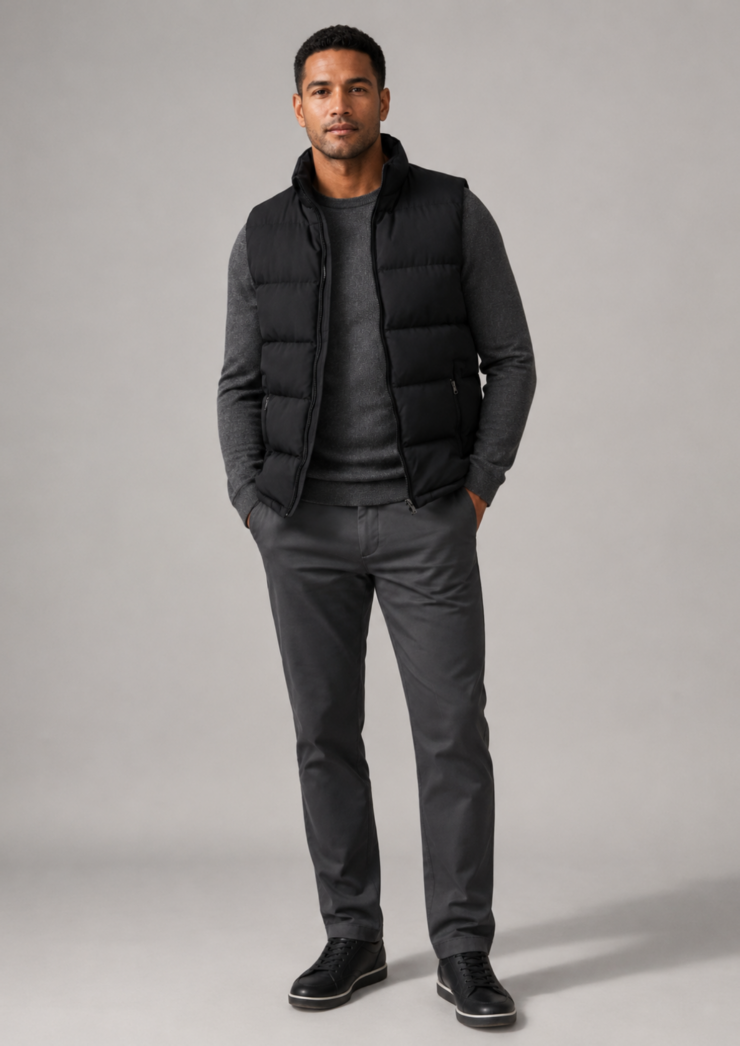 Men’s Quilted Bodywarmer with Zip Closure and Side Pockets