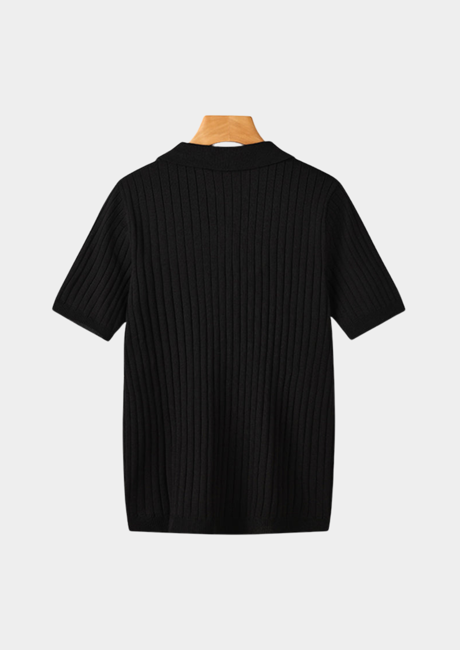 Men’s Ribbed Polo Shirt with Short Sleeves