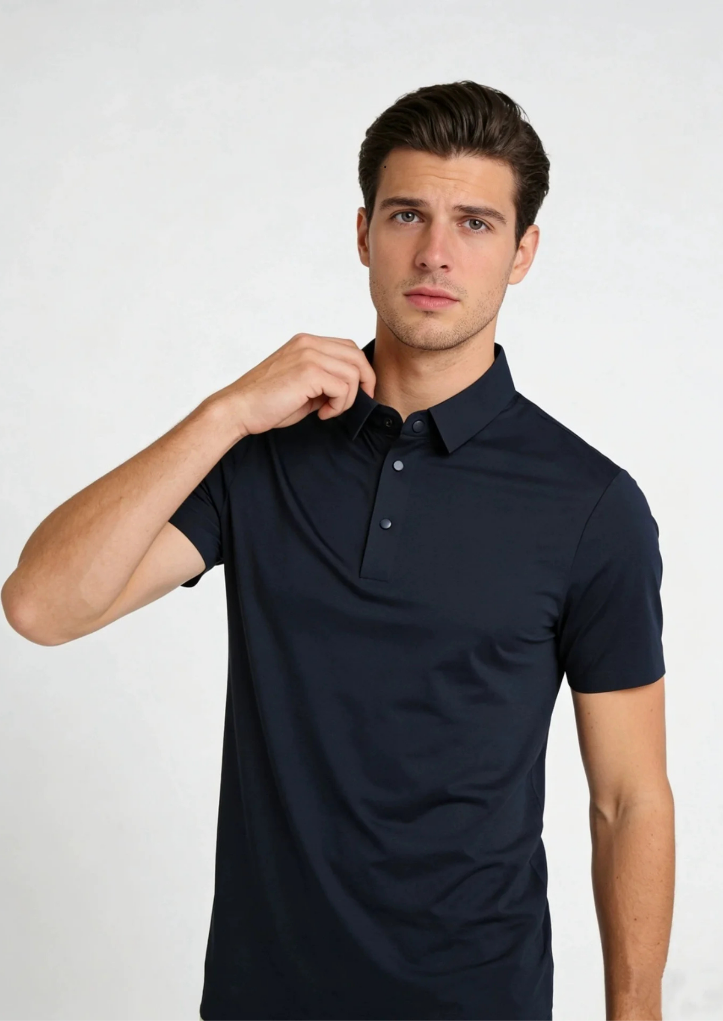 Men’s Short Sleeve Polo Shirt with Button Placket