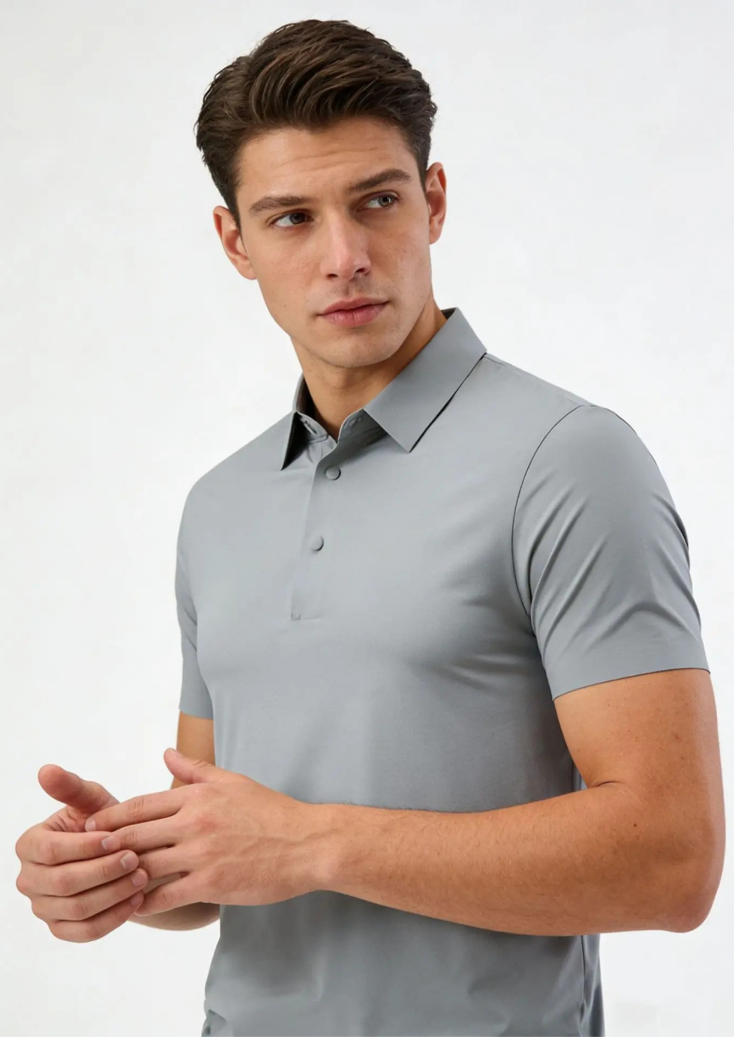 Men’s Short Sleeve Polo Shirt with Button Placket
