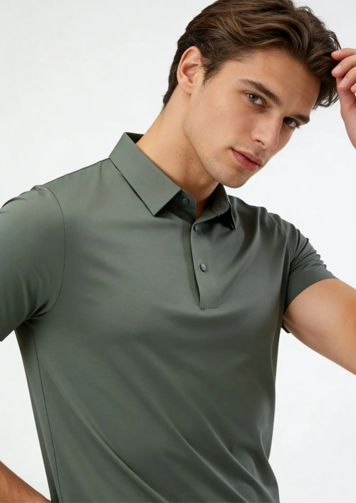 Men’s Short Sleeve Polo Shirt with Button Placket