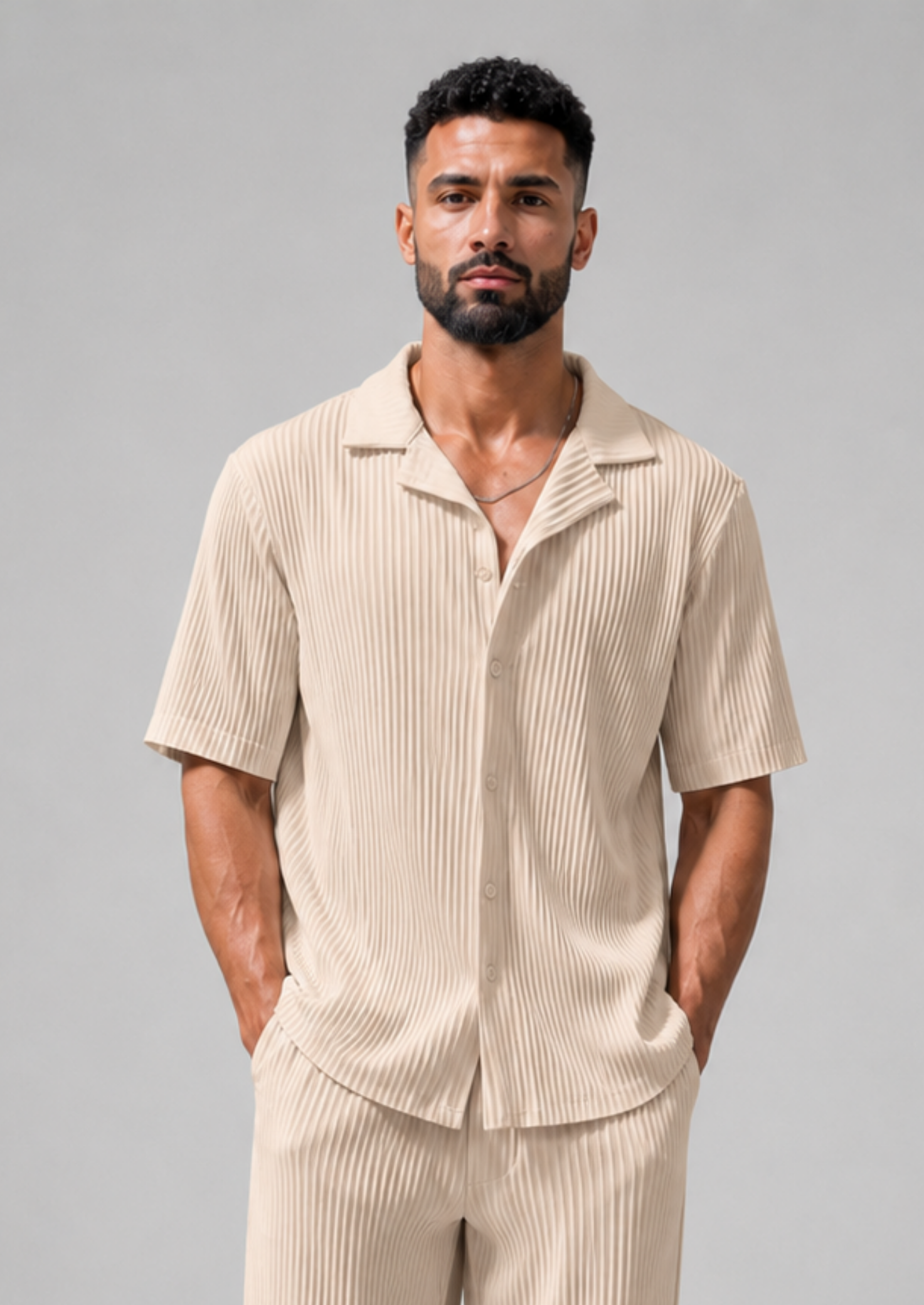 Men’s Short Sleeve Shirt and Trouser Set