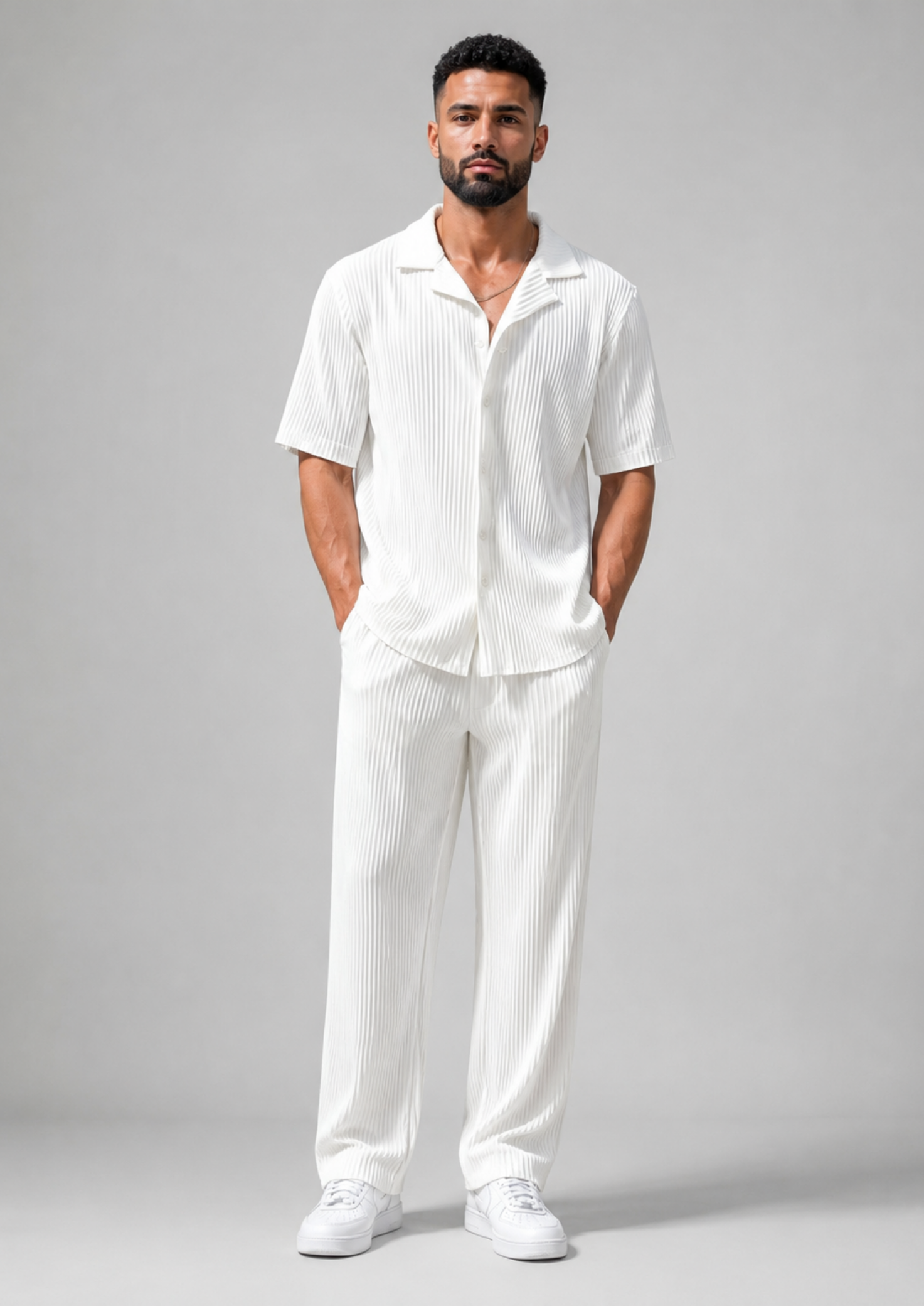 Men’s Short Sleeve Shirt and Trouser Set