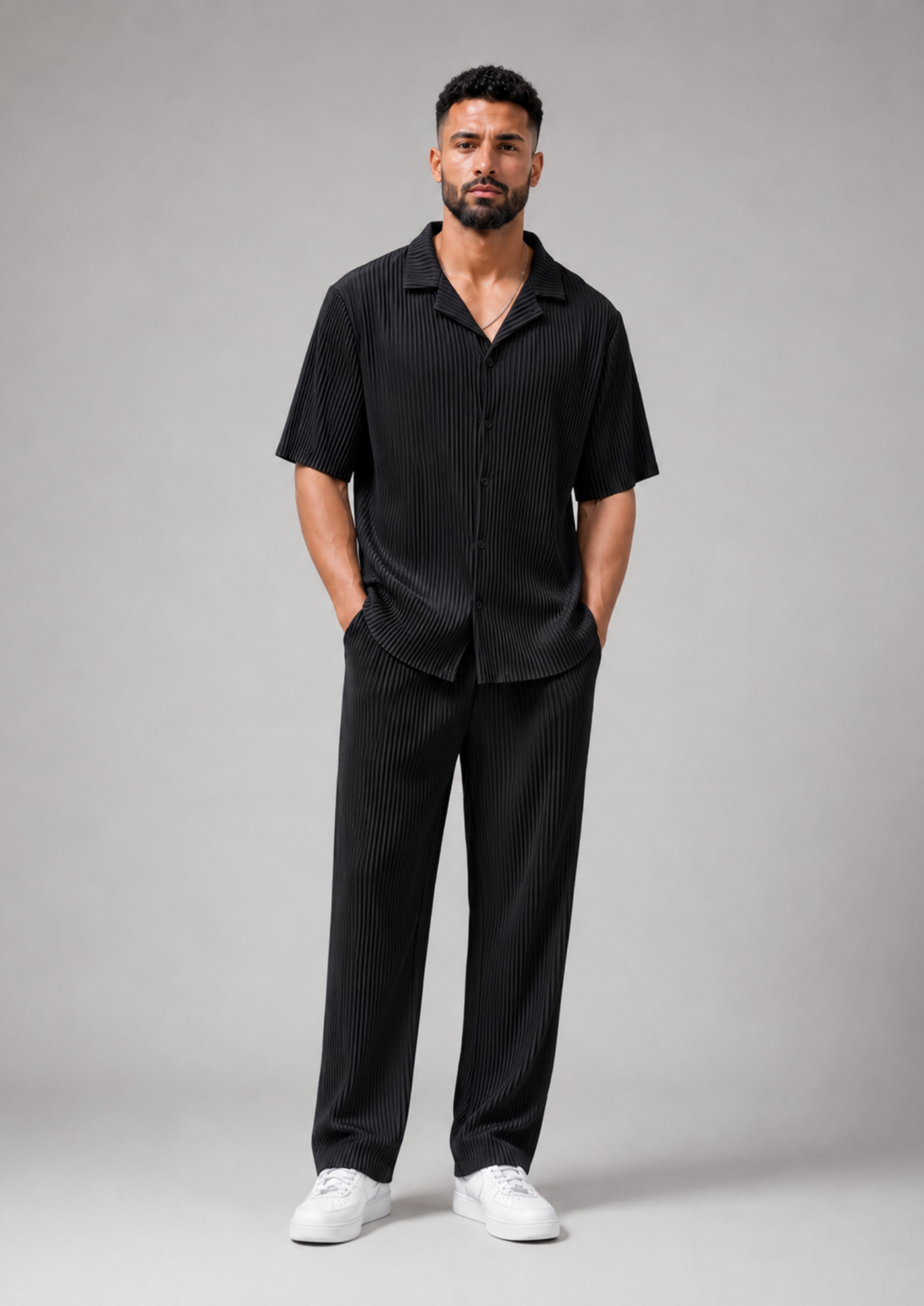 Men’s Short Sleeve Shirt and Trouser Set
