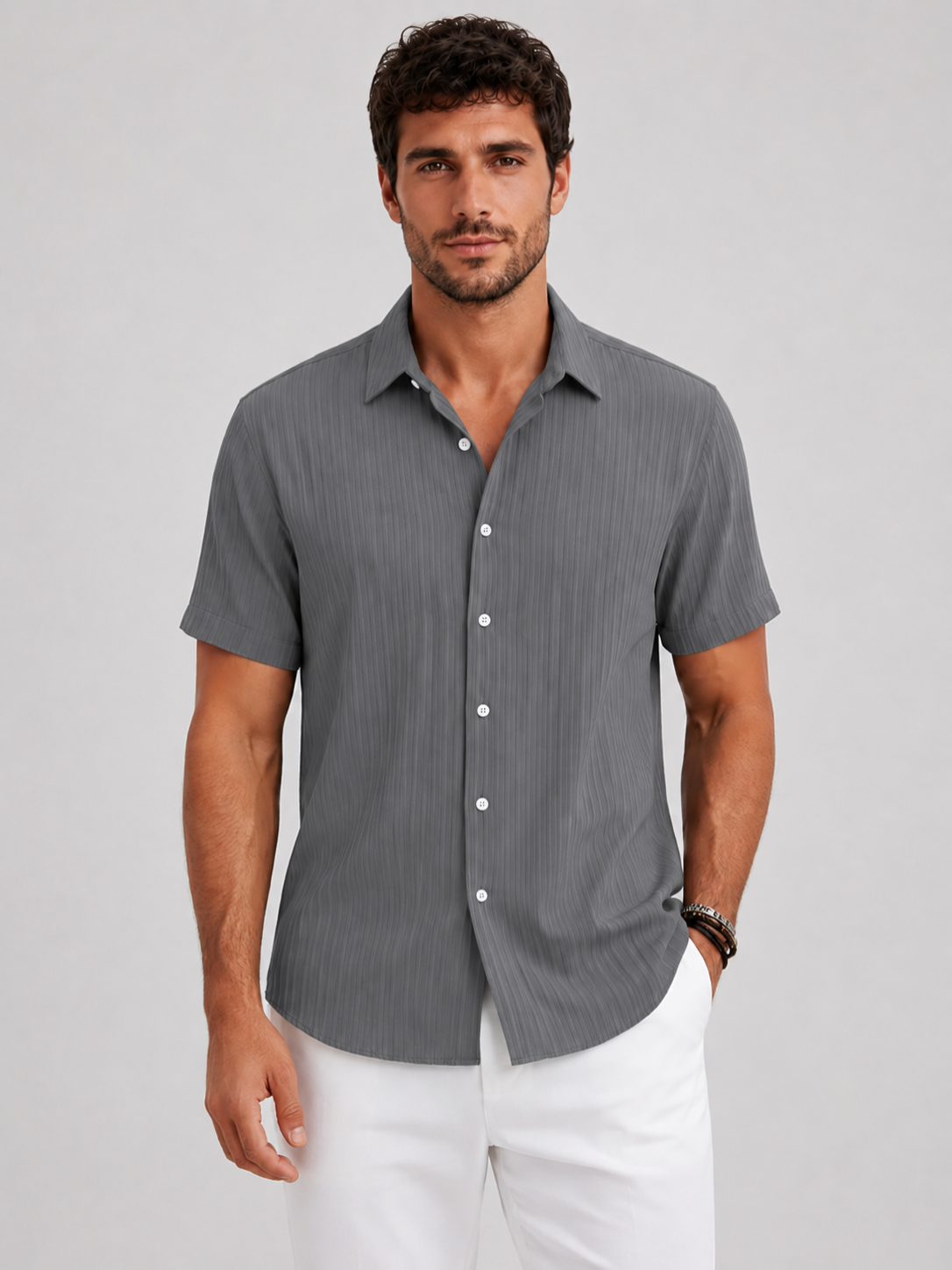 Men’s Short Sleeve Shirt with Button Closure