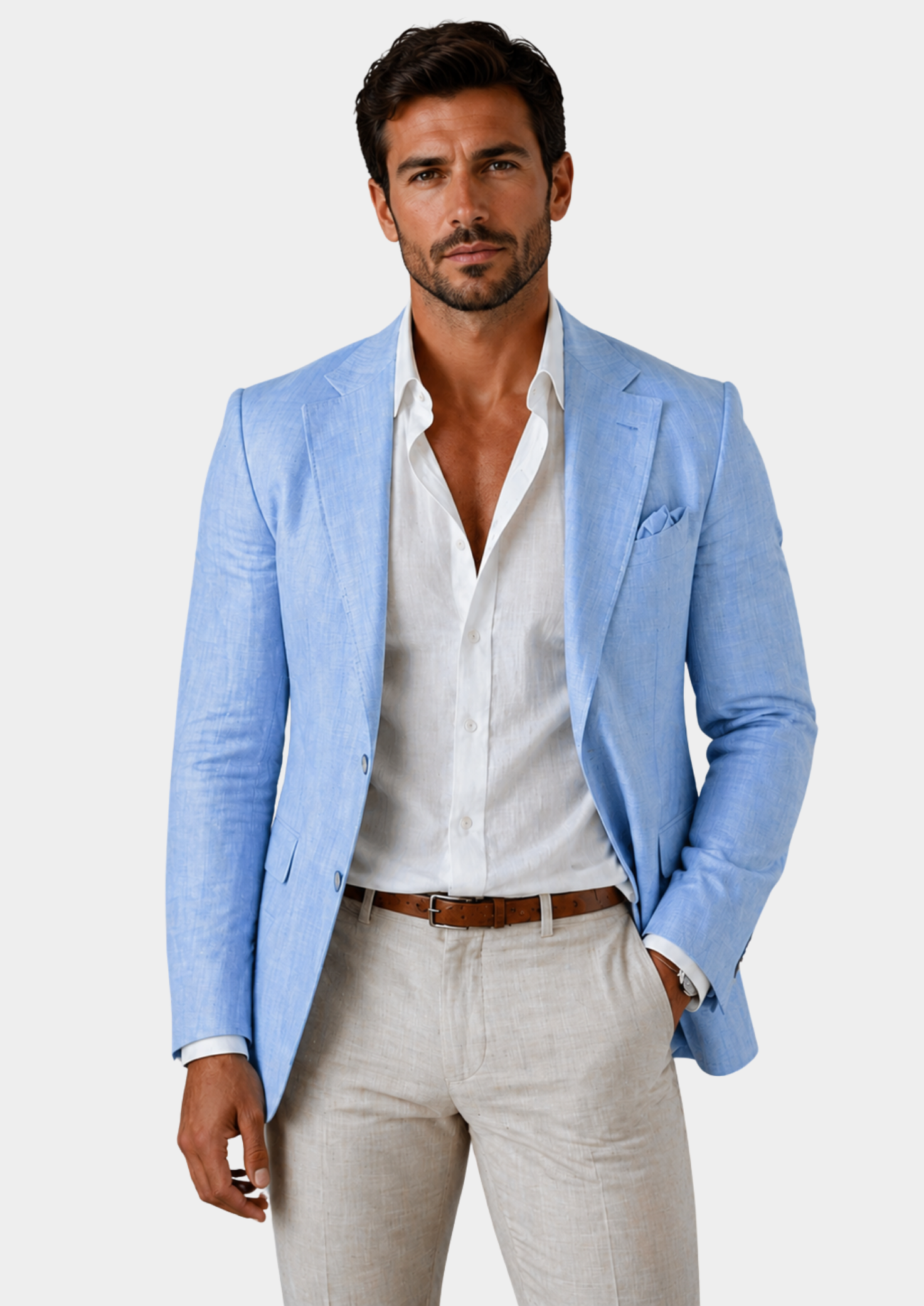 Men’s Single-Breasted Blazer with Notched Lapel