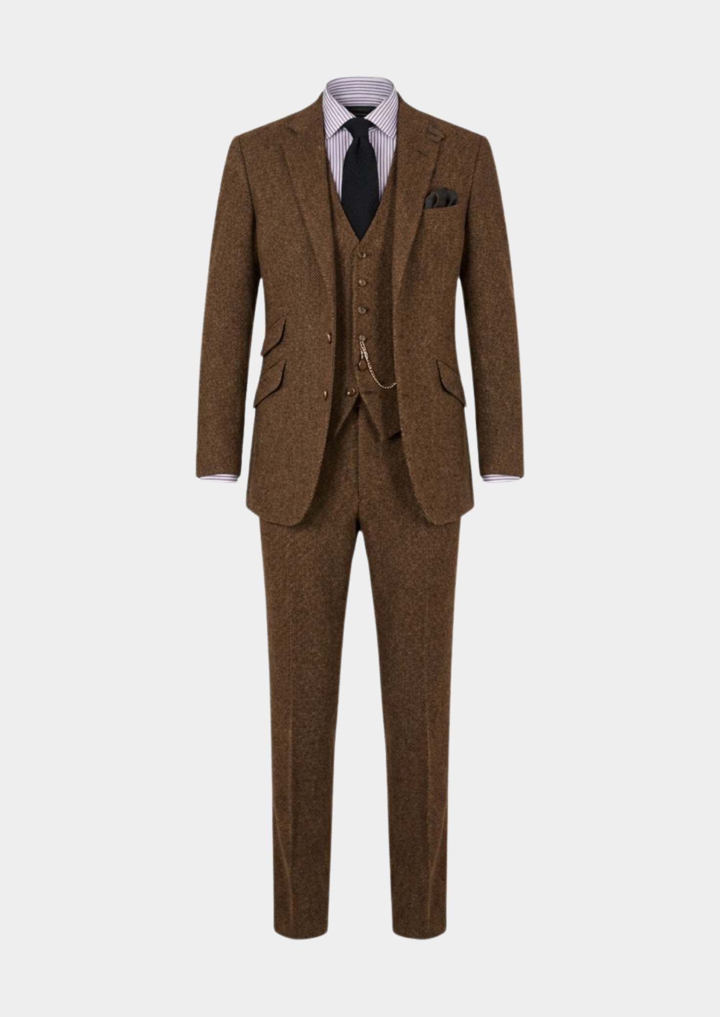 Men’s Slim Fit Three-Piece Suit with Waistcoat