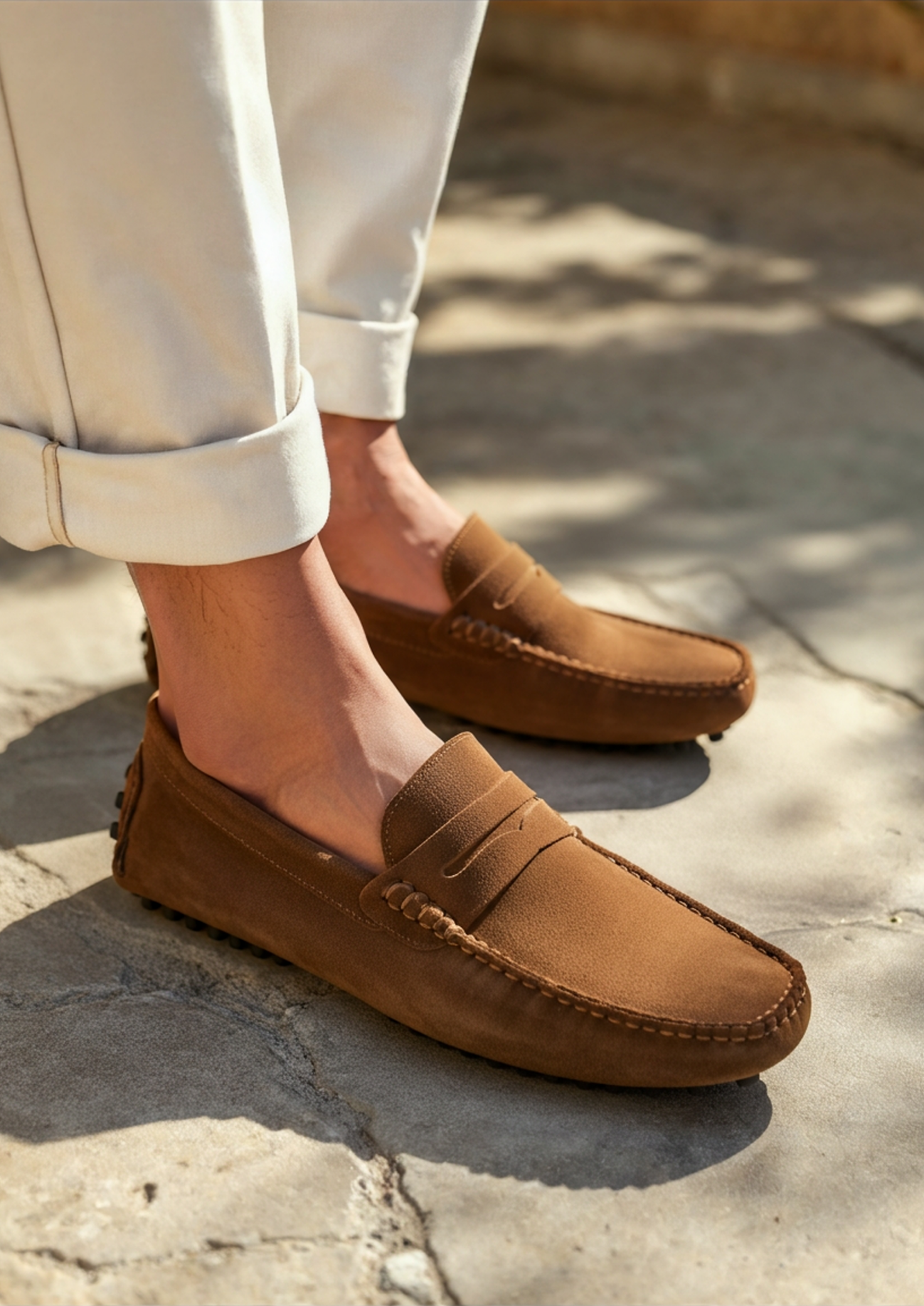 Men’s Slip-On Loafers with Moc Toe