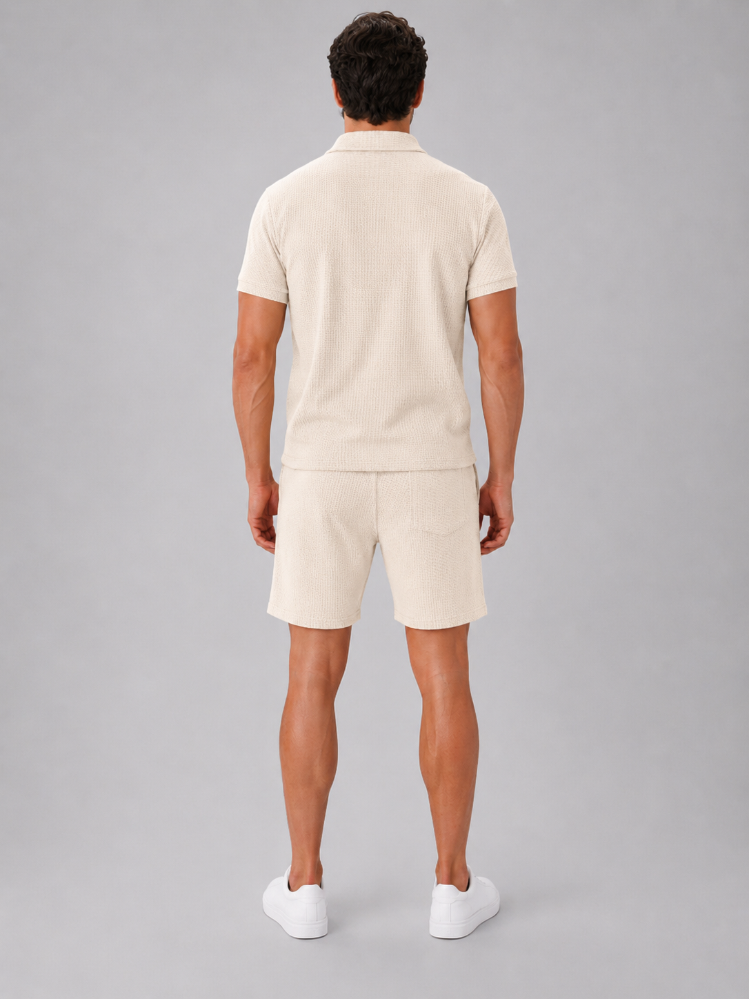 Men’s Summer Zip Polo and Shorts Set