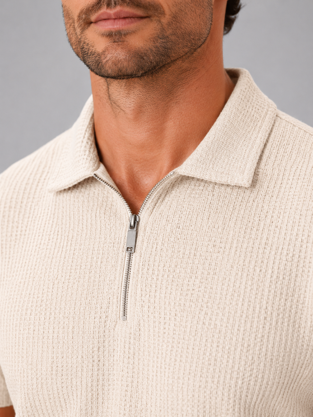 Men’s Summer Zip Polo and Shorts Set
