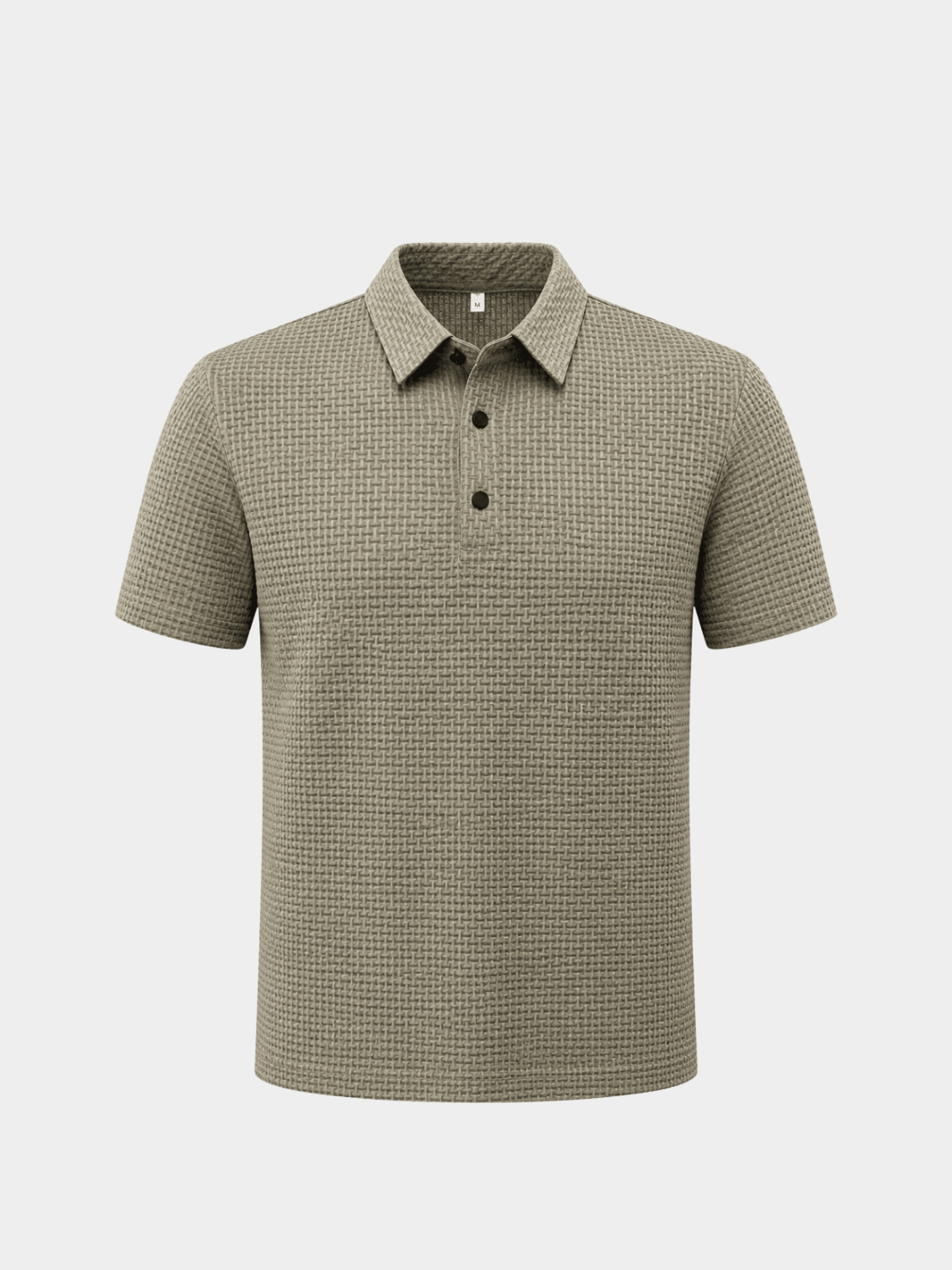 Men’s Textured Polo Shirt with Short Sleeves