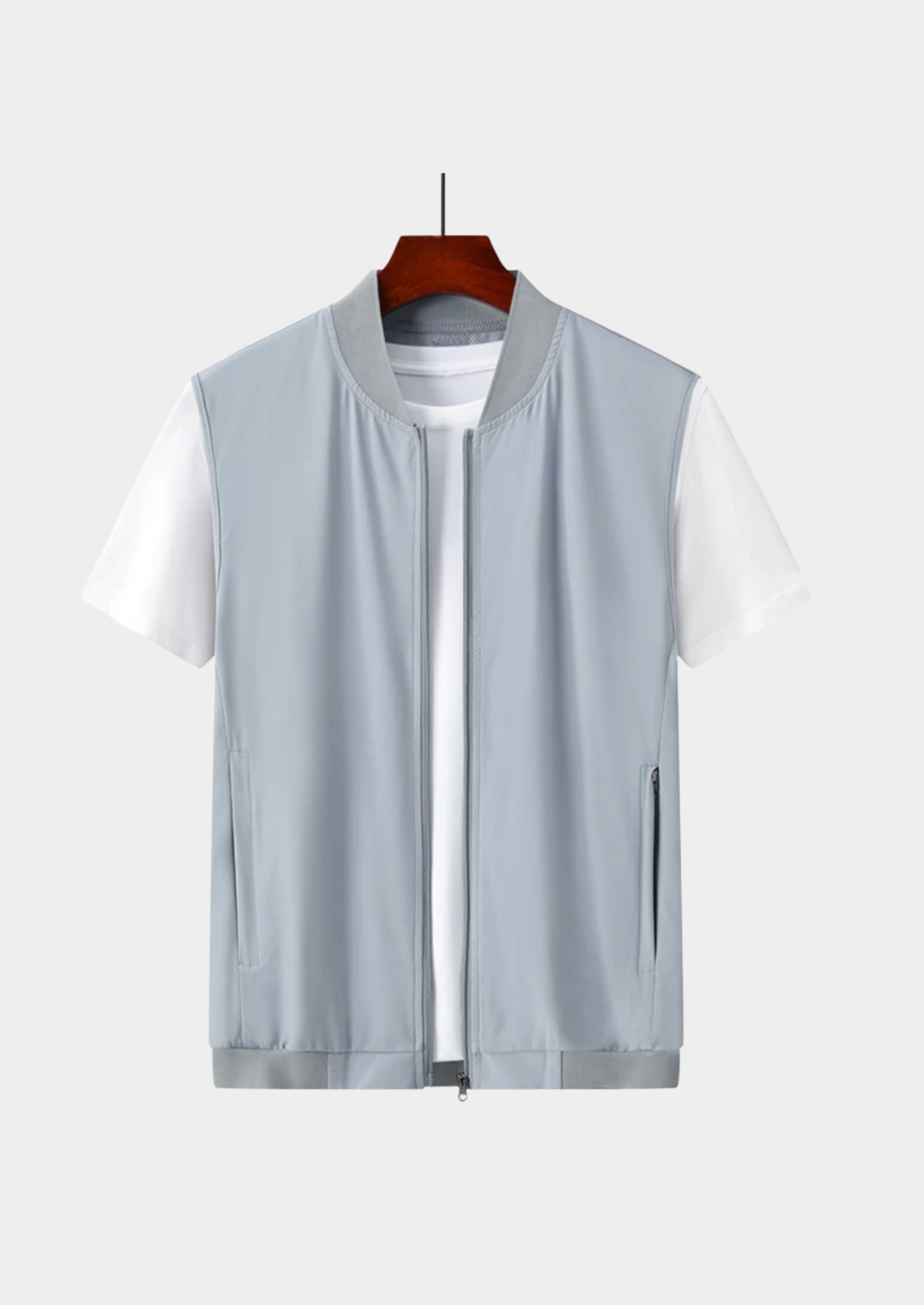 Men’s Ultra-Thin Sleeveless Gilet Jacket with Zipper Closure