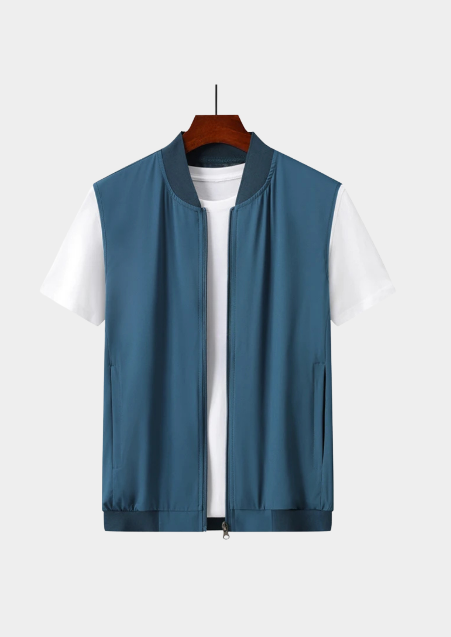Men’s Ultra-Thin Sleeveless Gilet Jacket with Zipper Closure