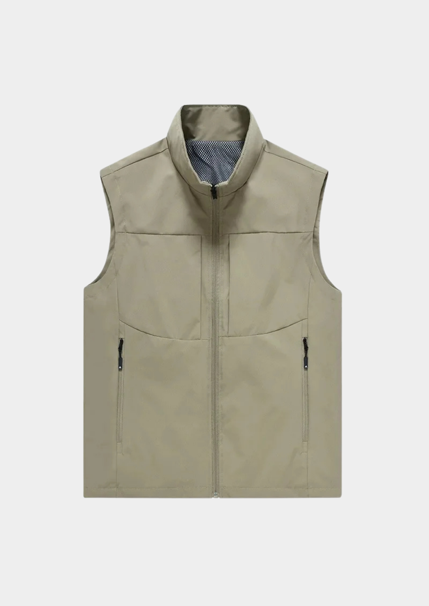 Men’s Utility Gilet Jacket with Stand Collar and Pockets