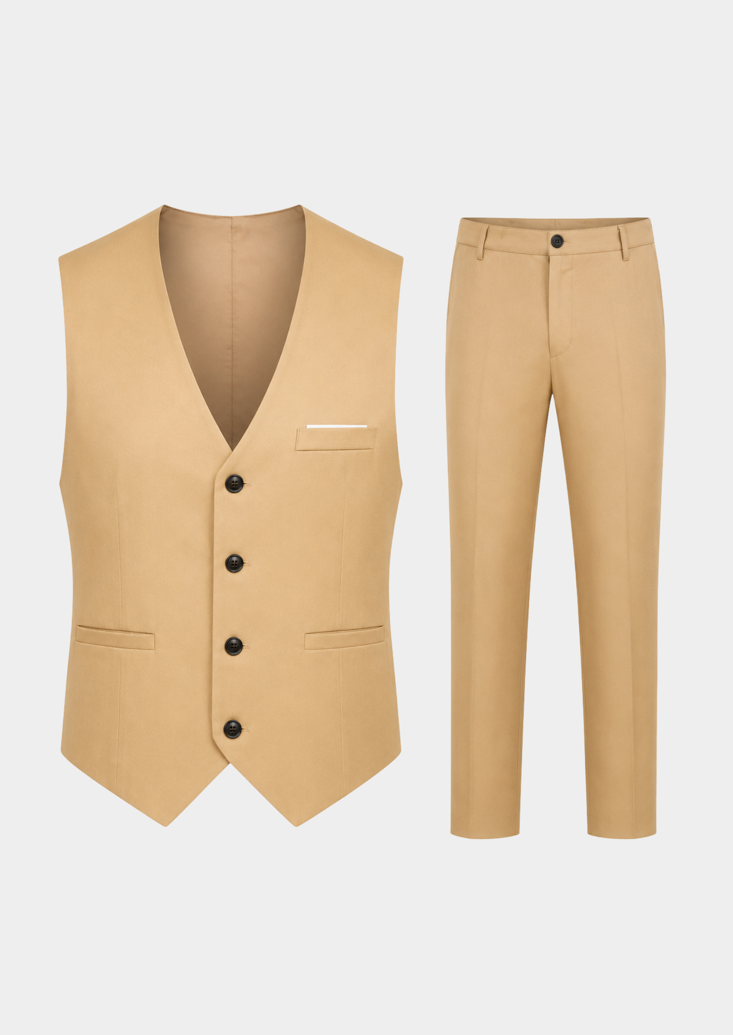 Men’s Vest and Trousers Suit Set with Button Front