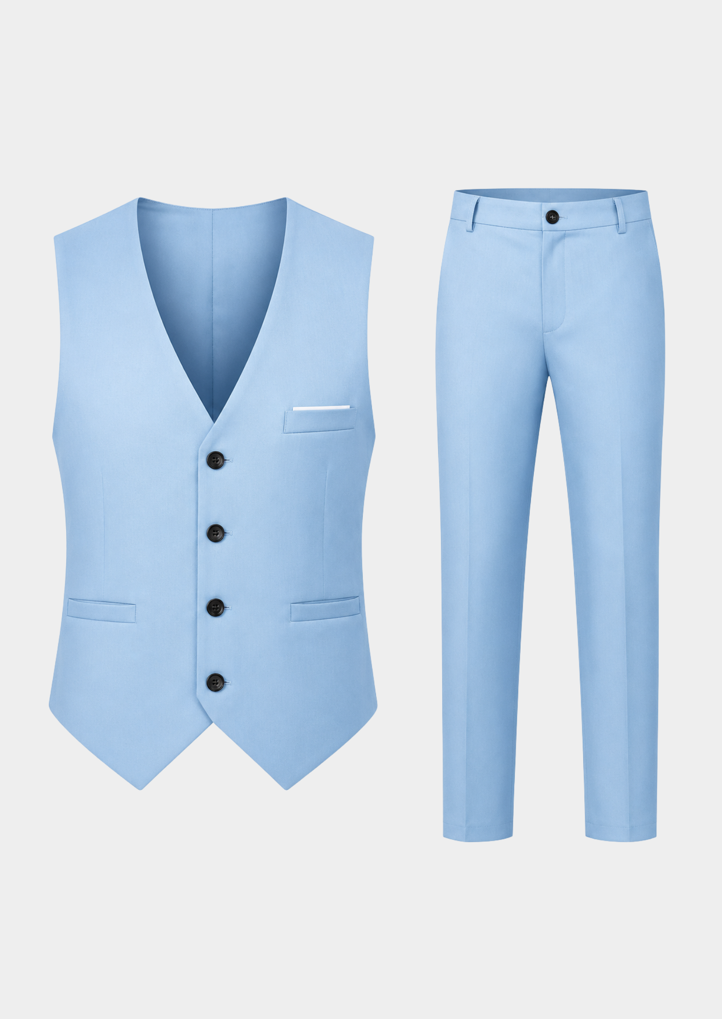 Men’s Vest and Trousers Suit Set with Button Front