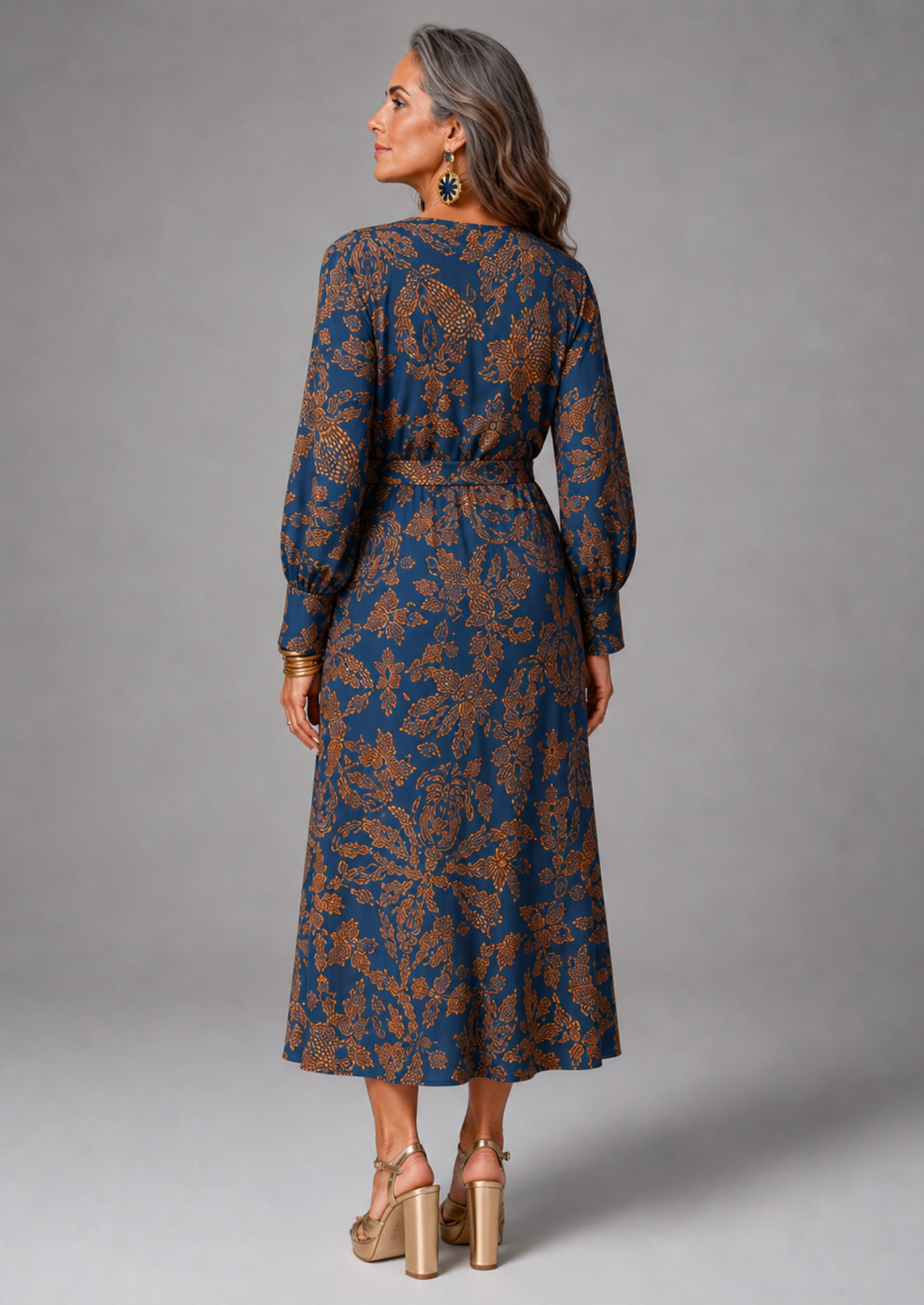 Women’s A-Line Maxi Dress with V-Neck and Front Knot